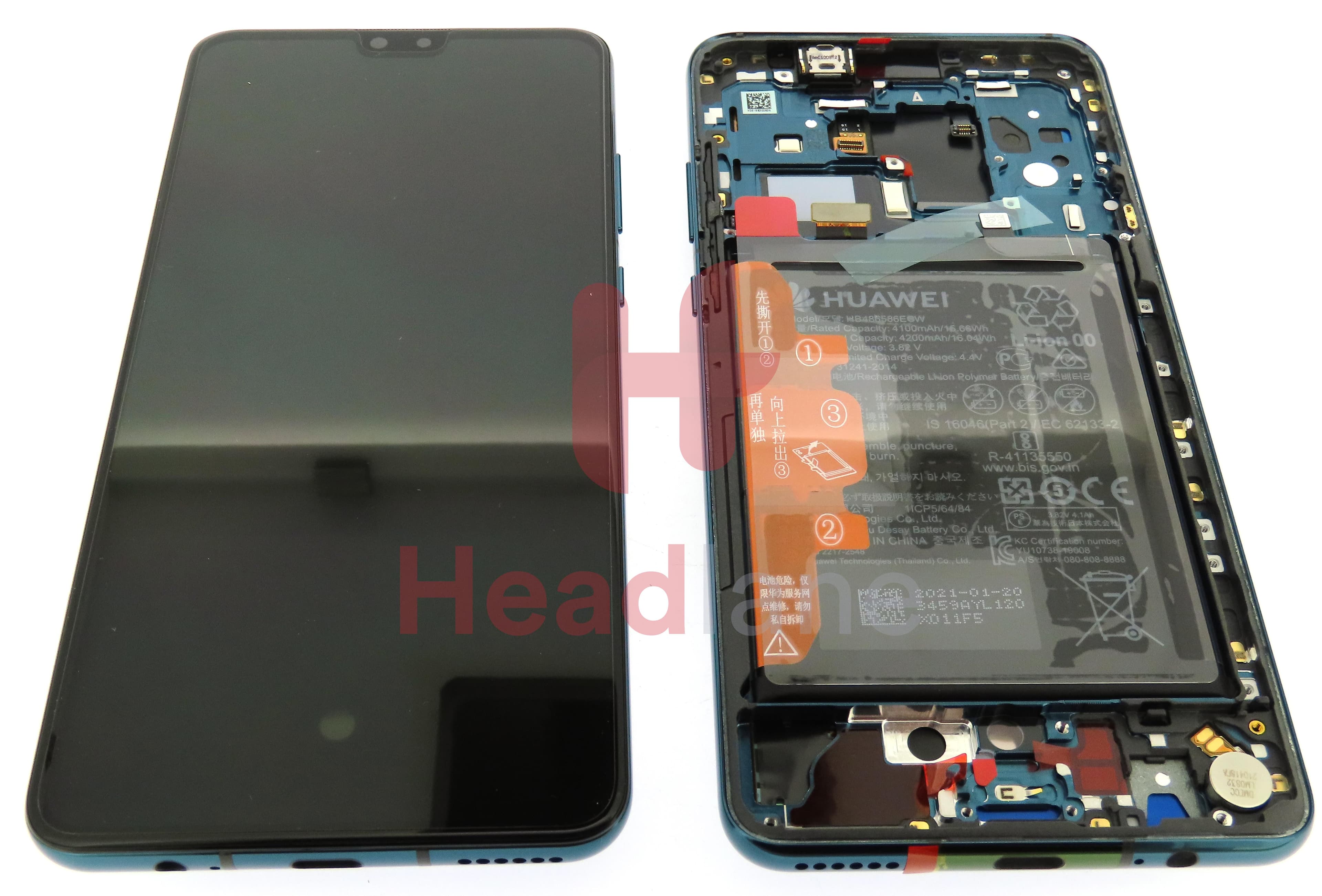 Huawei Mate 30 LCD Display / Screen + Touch + Battery - Green - view 2