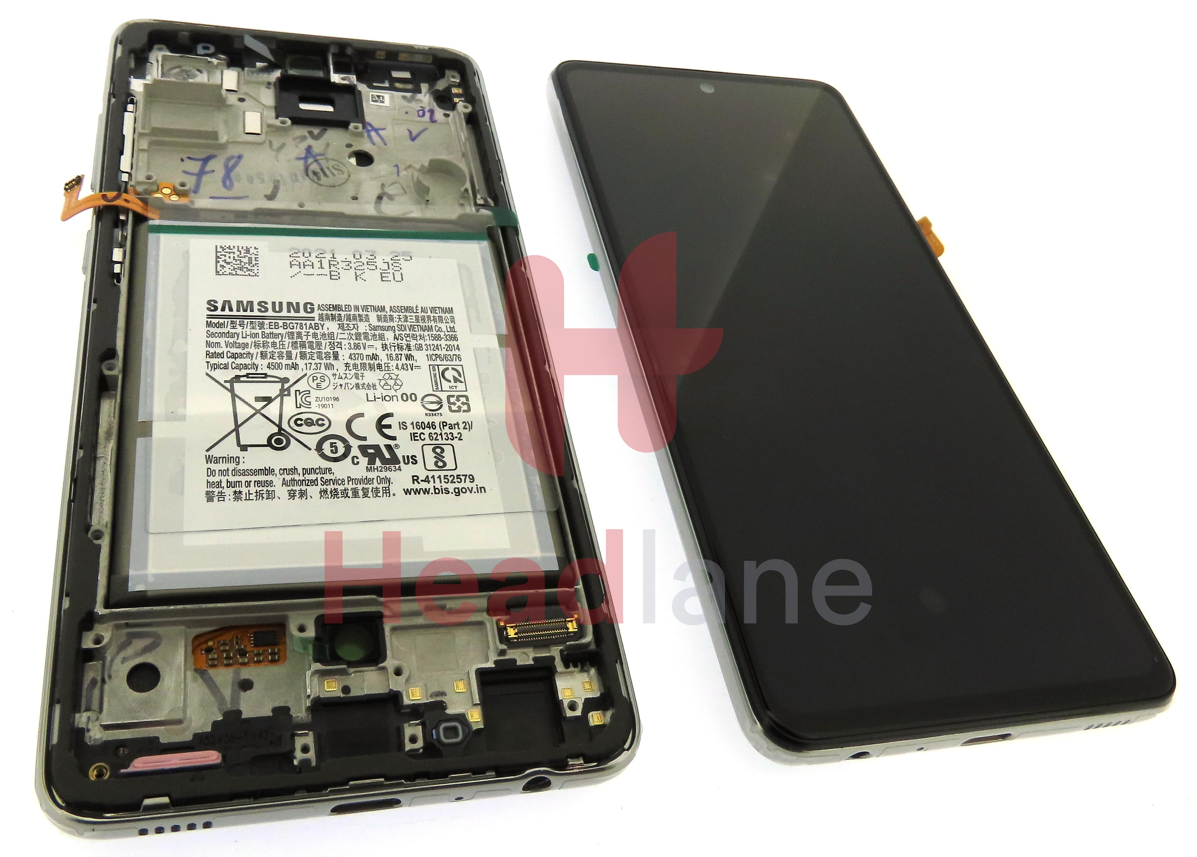 Samsung SM-A525 A526 Galaxy A52 4G A52 5G LCD Display / Screen + Touch + Battery - White - view 2