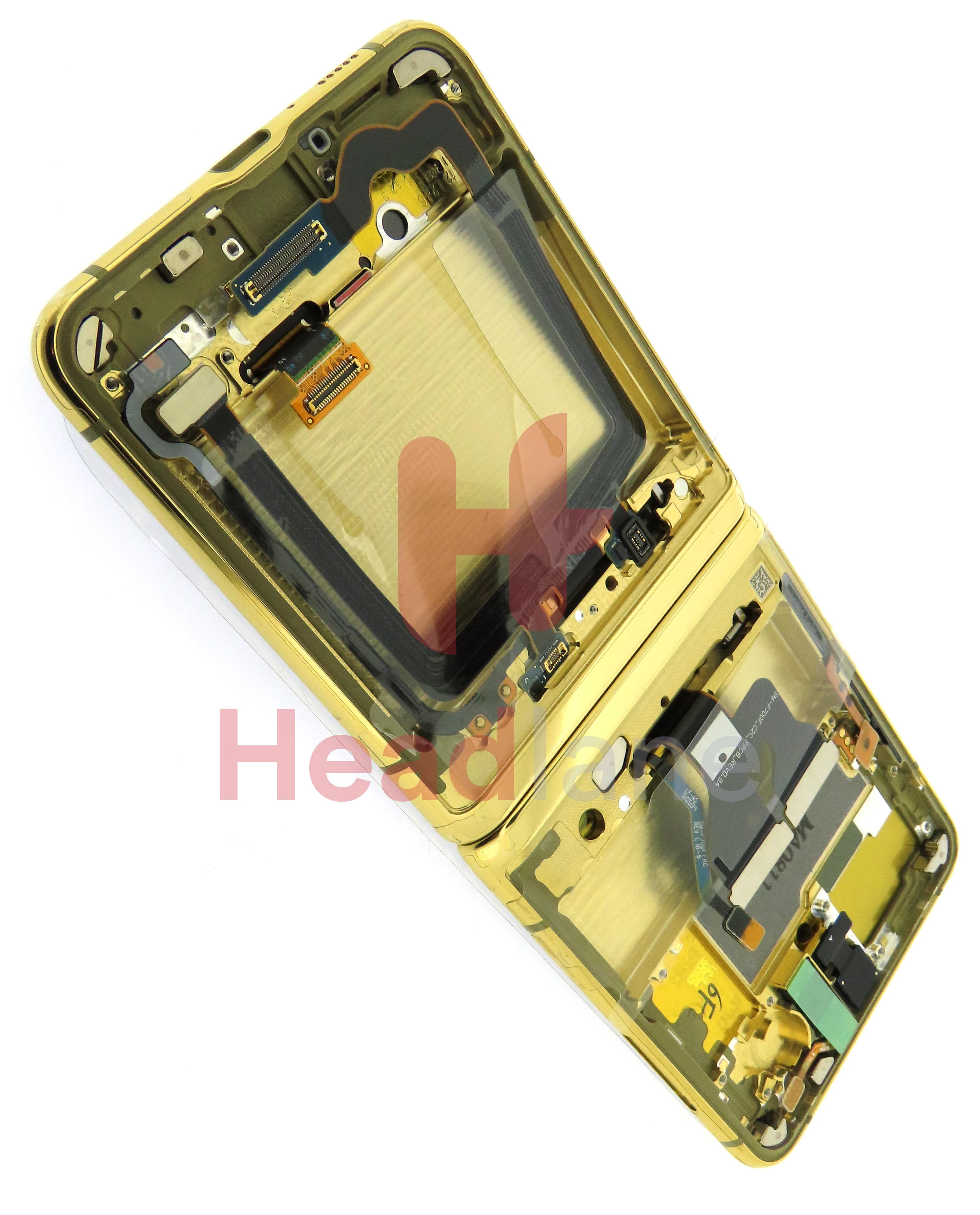Samsung SM-F700 Galaxy Z Flip LCD Display / Screen + Touch - Gold - view 3