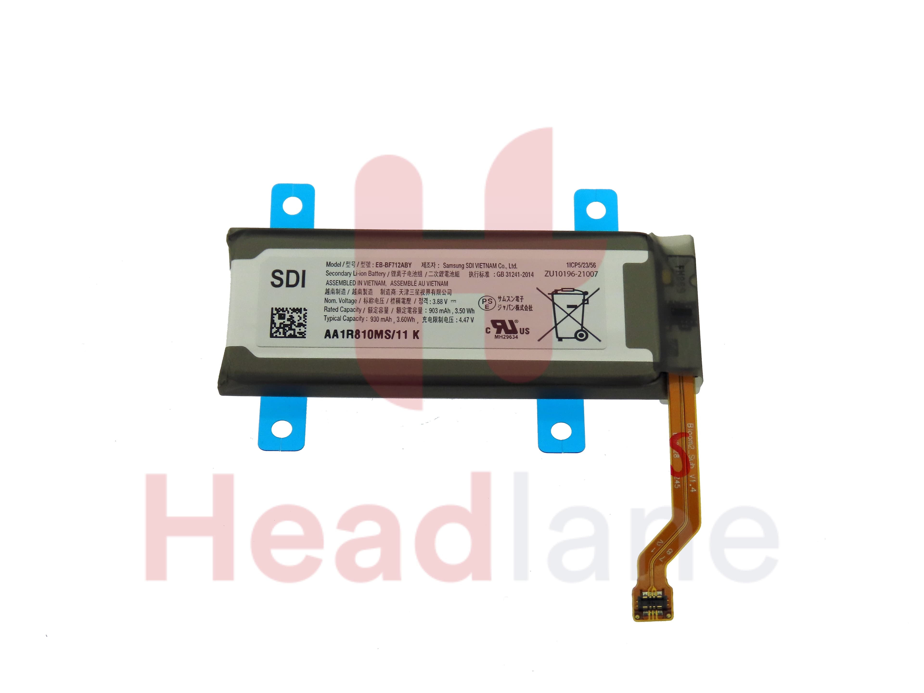 Samsung SM-F711 Galaxy Z Flip3 5G EB-BF712ABY Internal Battery (Samsung SDI) - view 2