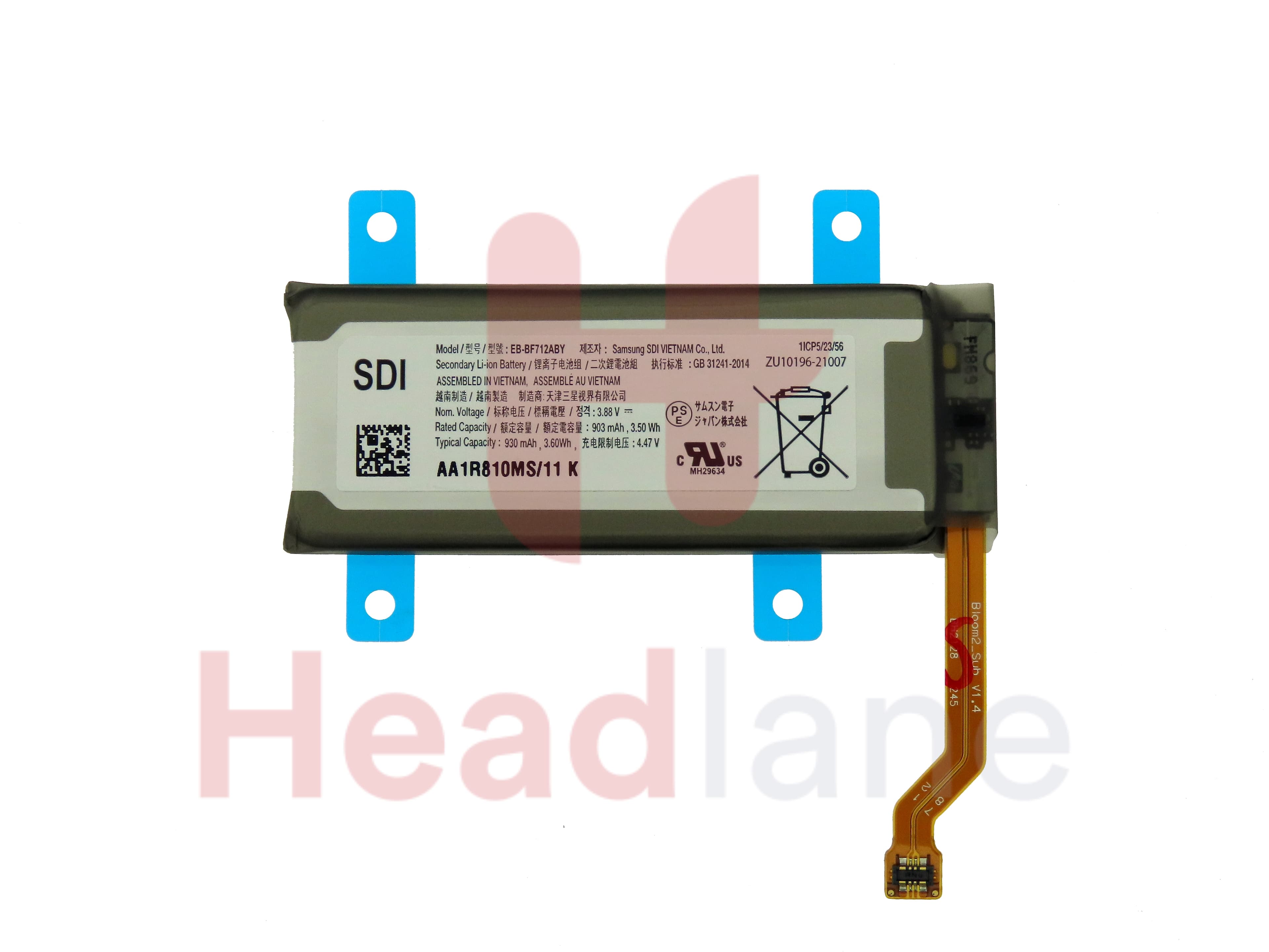 Samsung SM-F711 Galaxy Z Flip3 5G EB-BF712ABY Internal Battery (Samsung SDI) - view 3