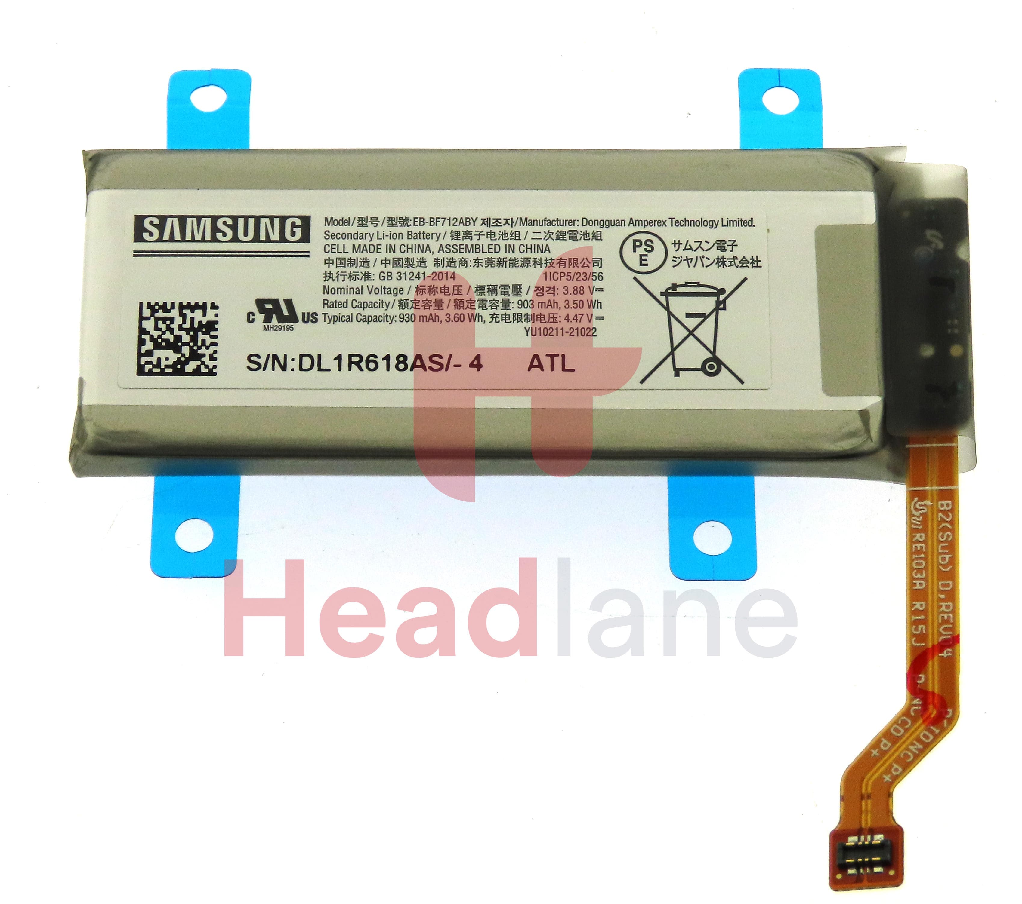 Samsung SM-F711 Galaxy Z Flip3 5G EB-BF712ABY Sub Battery (Amperex) - view 2