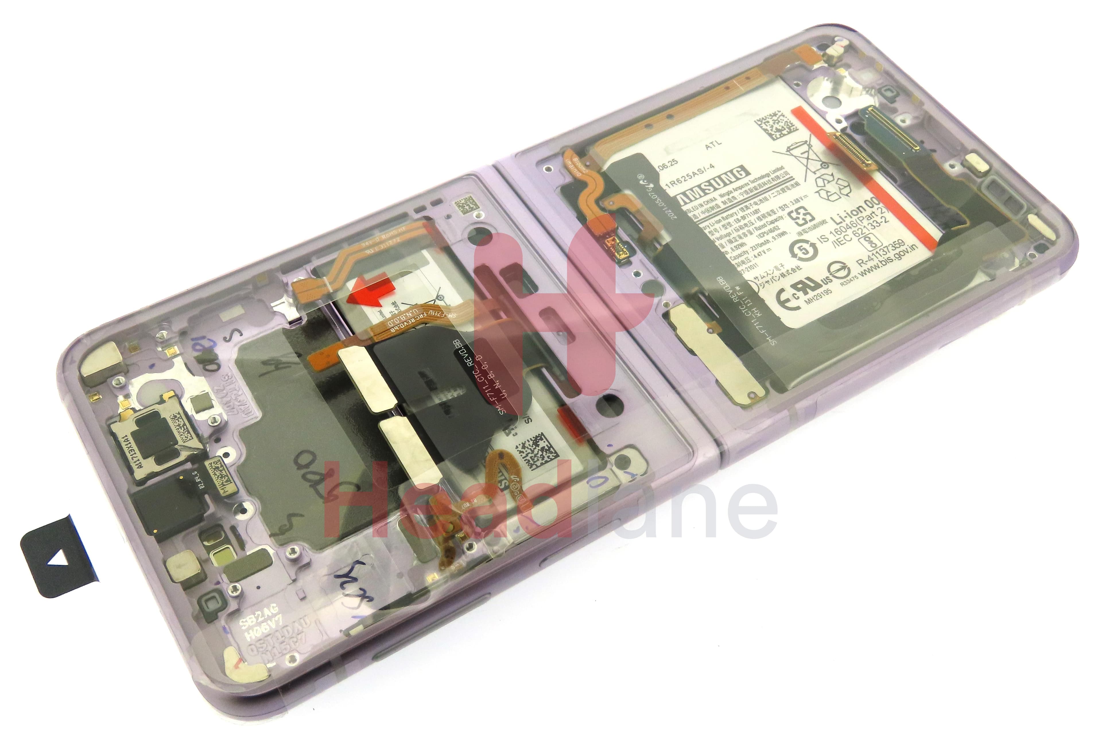 Samsung SM-F711 Galaxy Z Flip3 5G LCD Display / Screen + Touch + Battery - Lavender - view 2