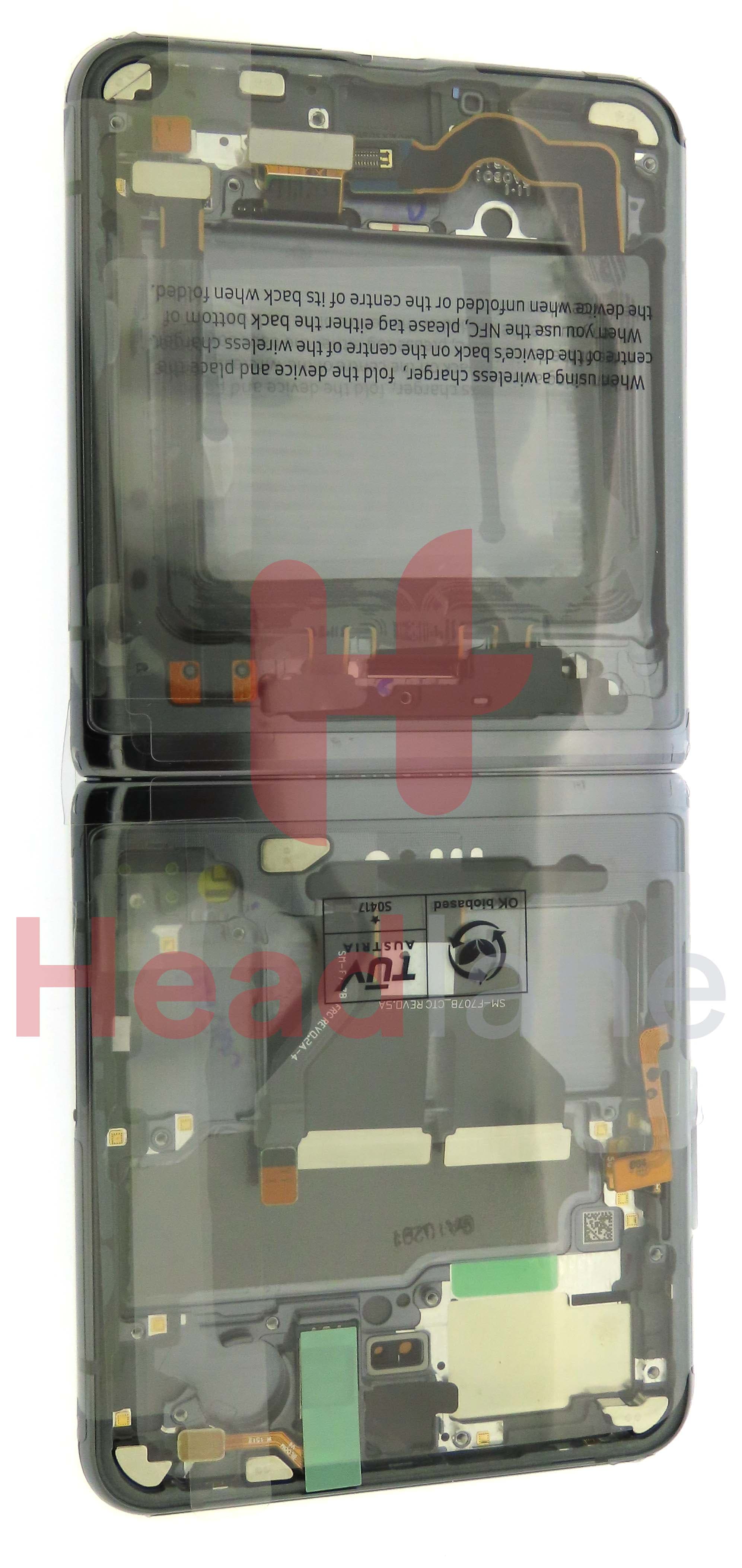 Samsung SM-F707 Galaxy Z Flip 5G LCD Display / Screen + Touch - Mystic Grey (No Camera) - view 3