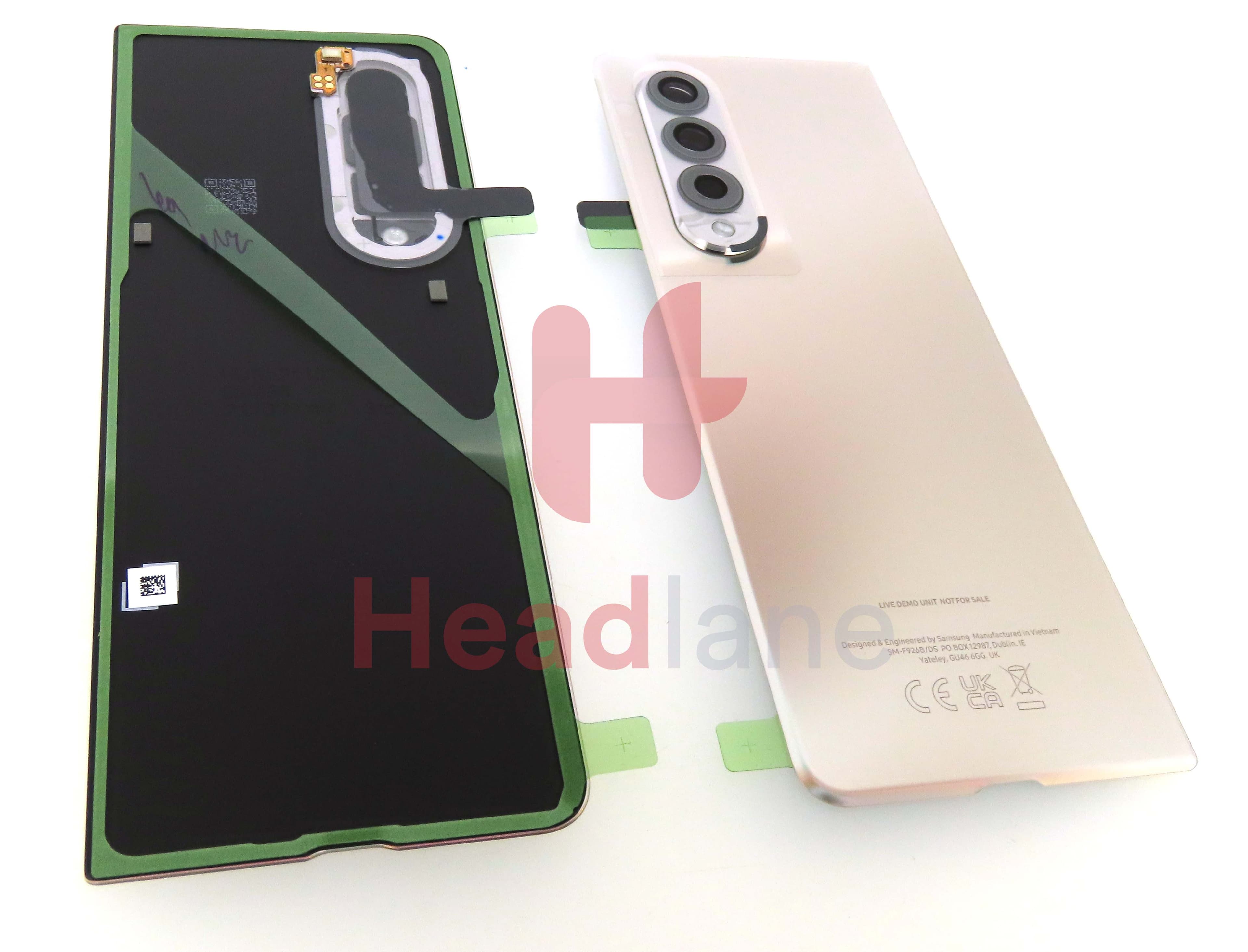 Samsung SM-F926 Galaxy Z Fold3 5G Back / Battery Cover - Phantom Silver (Live Demo Unit) - view 3