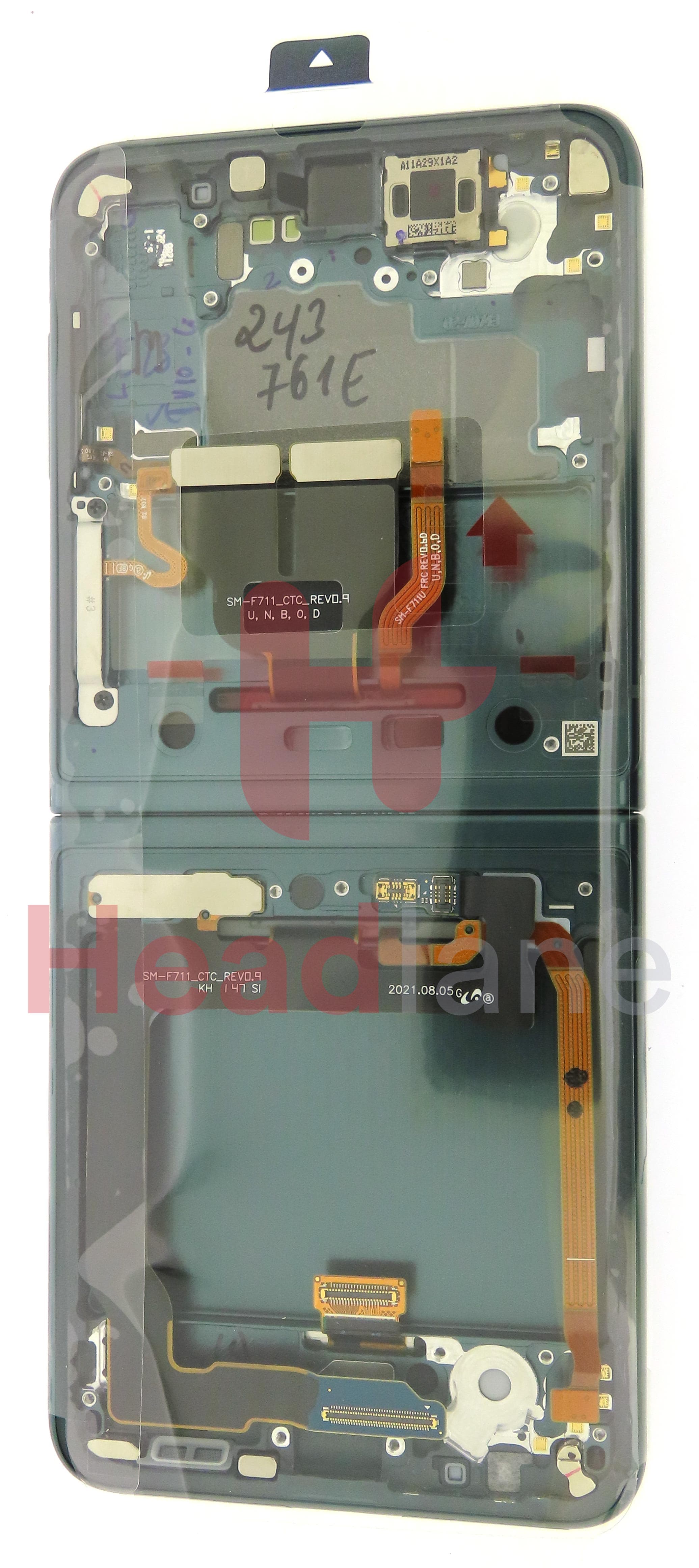 Samsung SM-F711 Galaxy Z Flip3 5G LCD Display / Screen + Touch - Green (No Camera) - view 3
