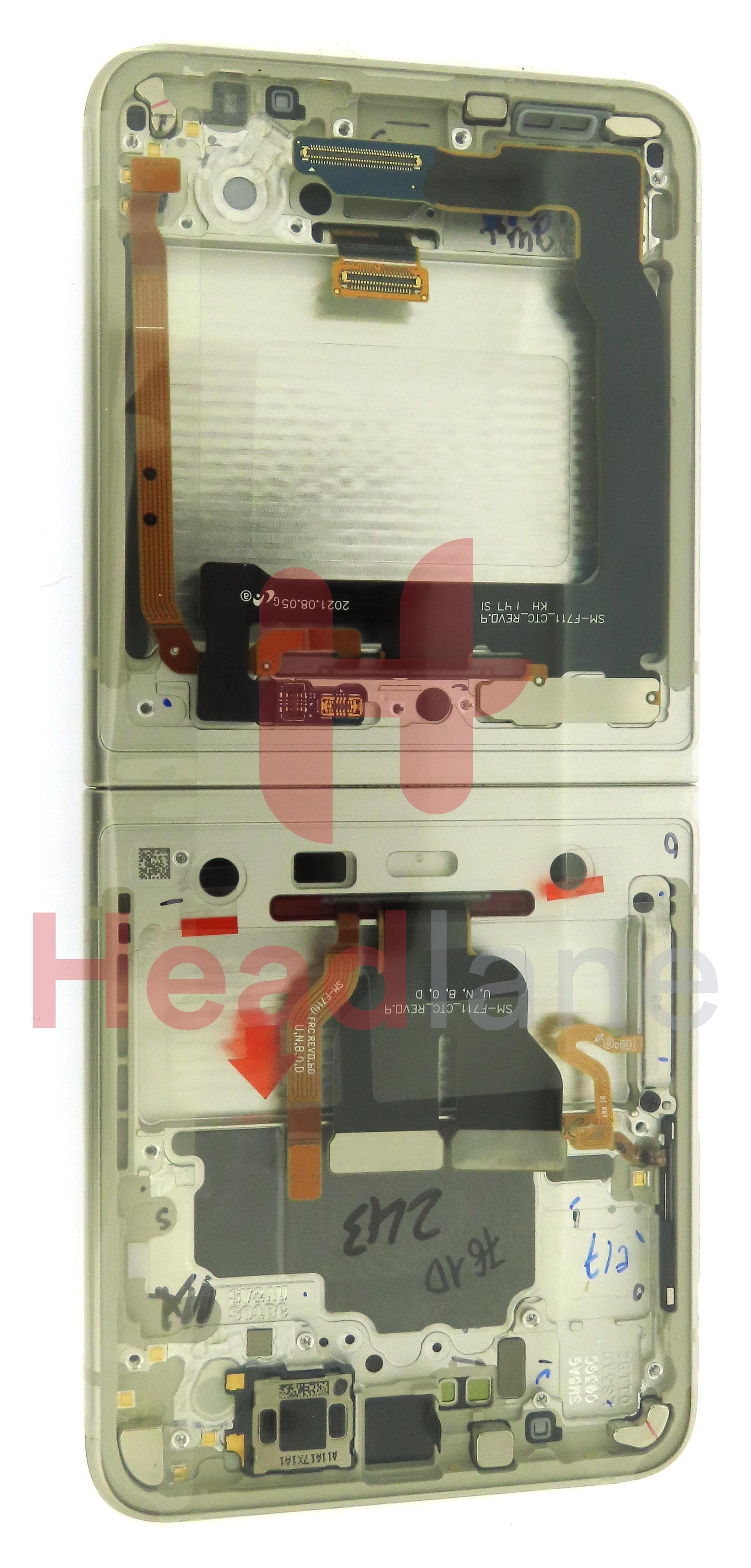 Samsung SM-F711 Galaxy Z Flip3 5G LCD Display / Screen + Touch - Cream (No Camera) - view 3