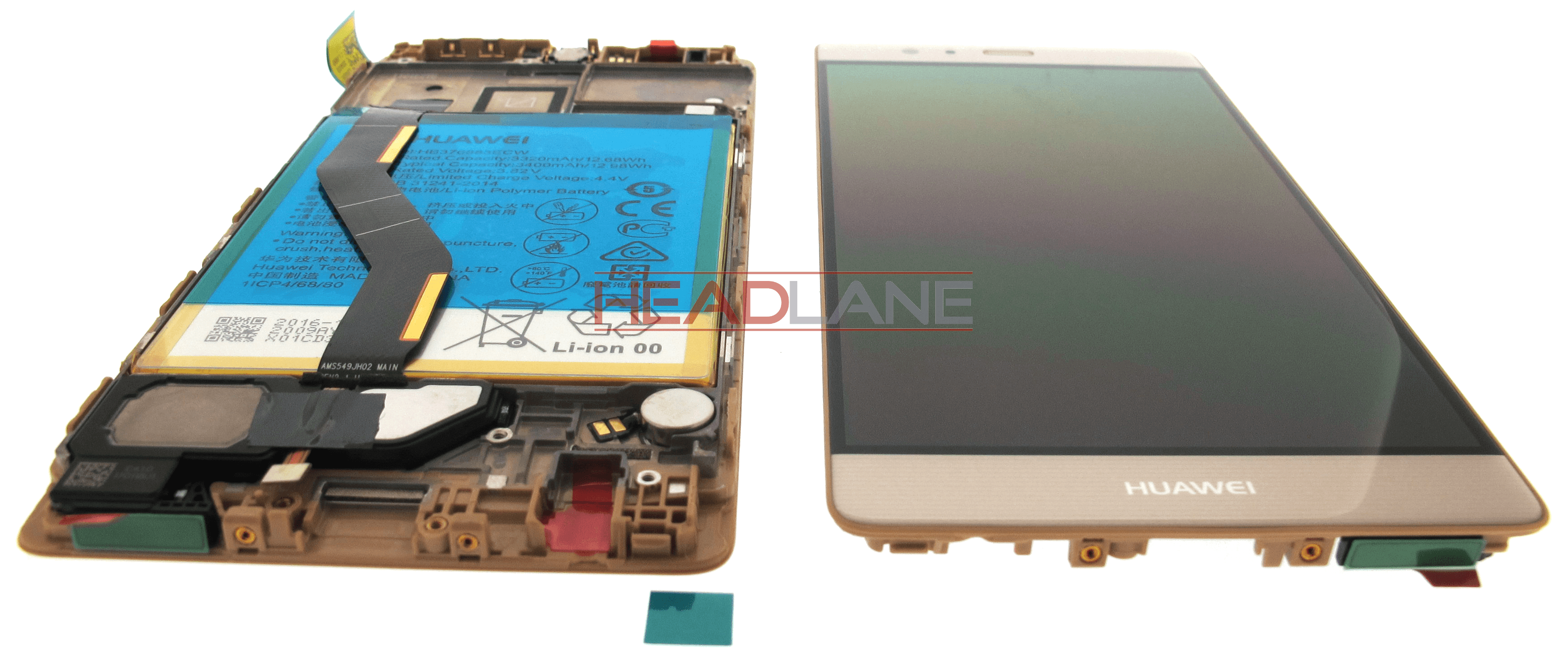 Huawei P9 Plus LCD Display / Screen + Touch + Battery Assembly - Gold - view 2