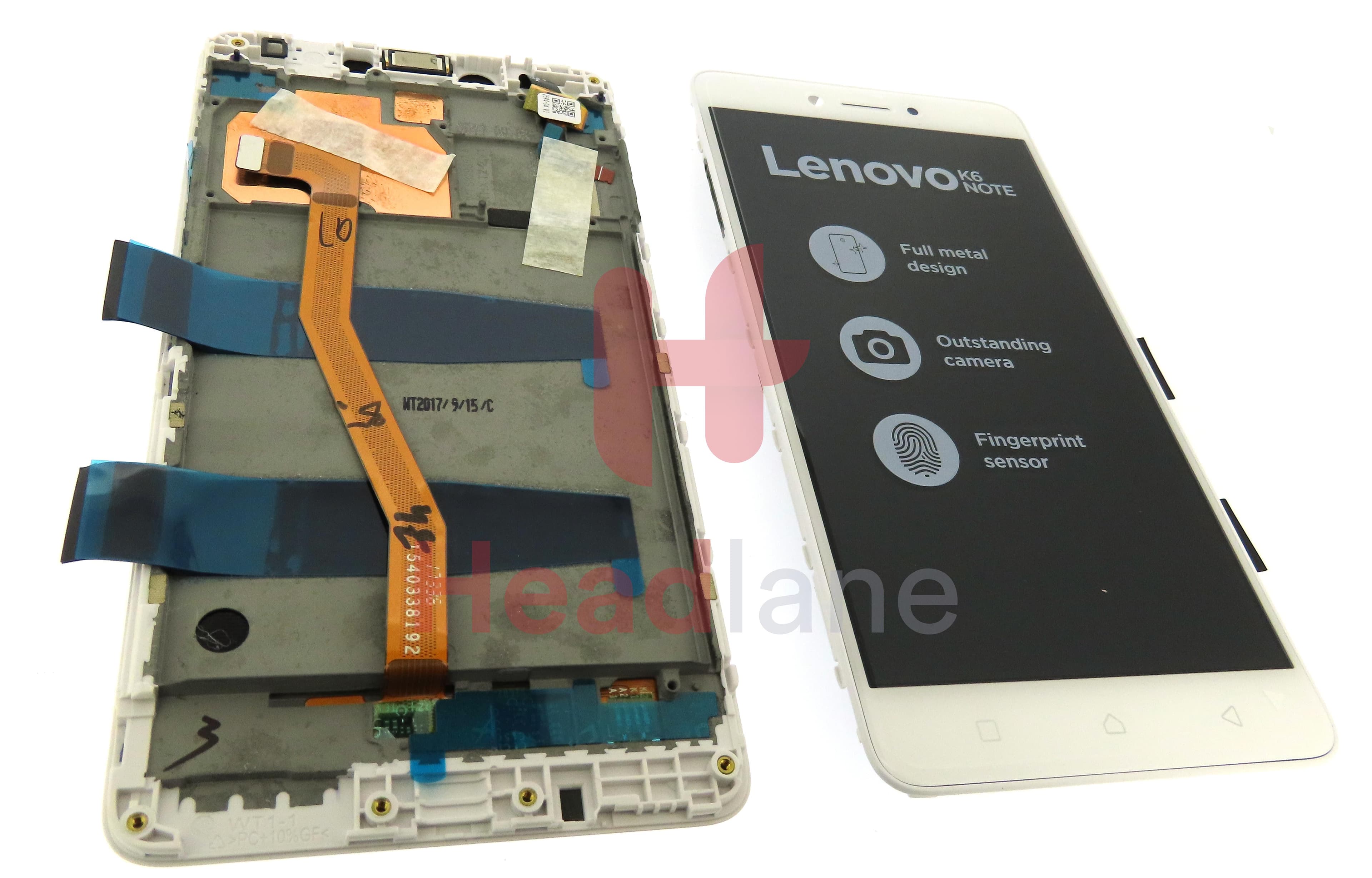 Lenovo K53a48 K6 Note LCD Display / Screen + Touch - White - view 2