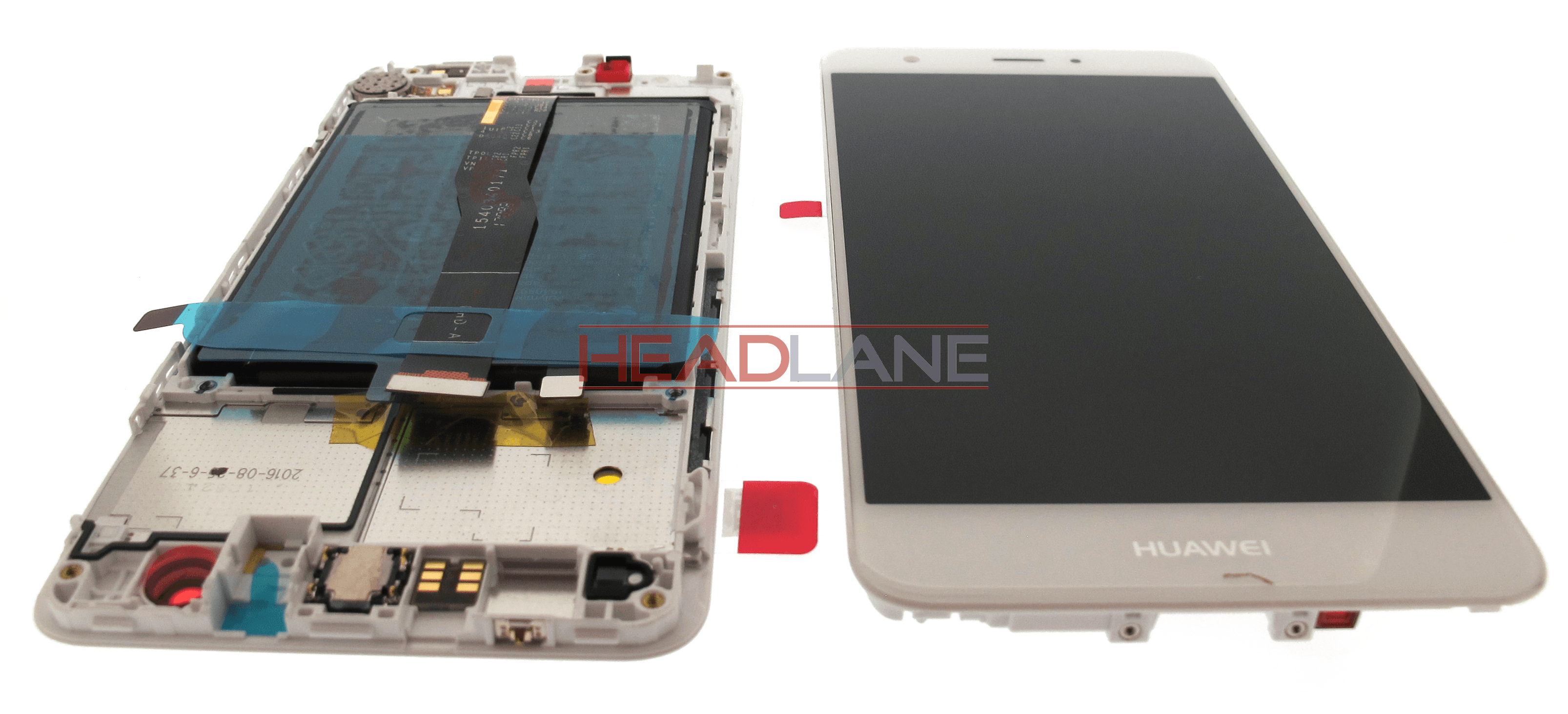 Huawei Nova CAN-L11 LCD Display / Screen + Touch + Battery - Silver / White - view 2