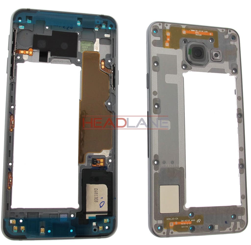 Samsung SM-A310 Galaxy A3 (2016) Middle Cover Chassis -Black - view 2