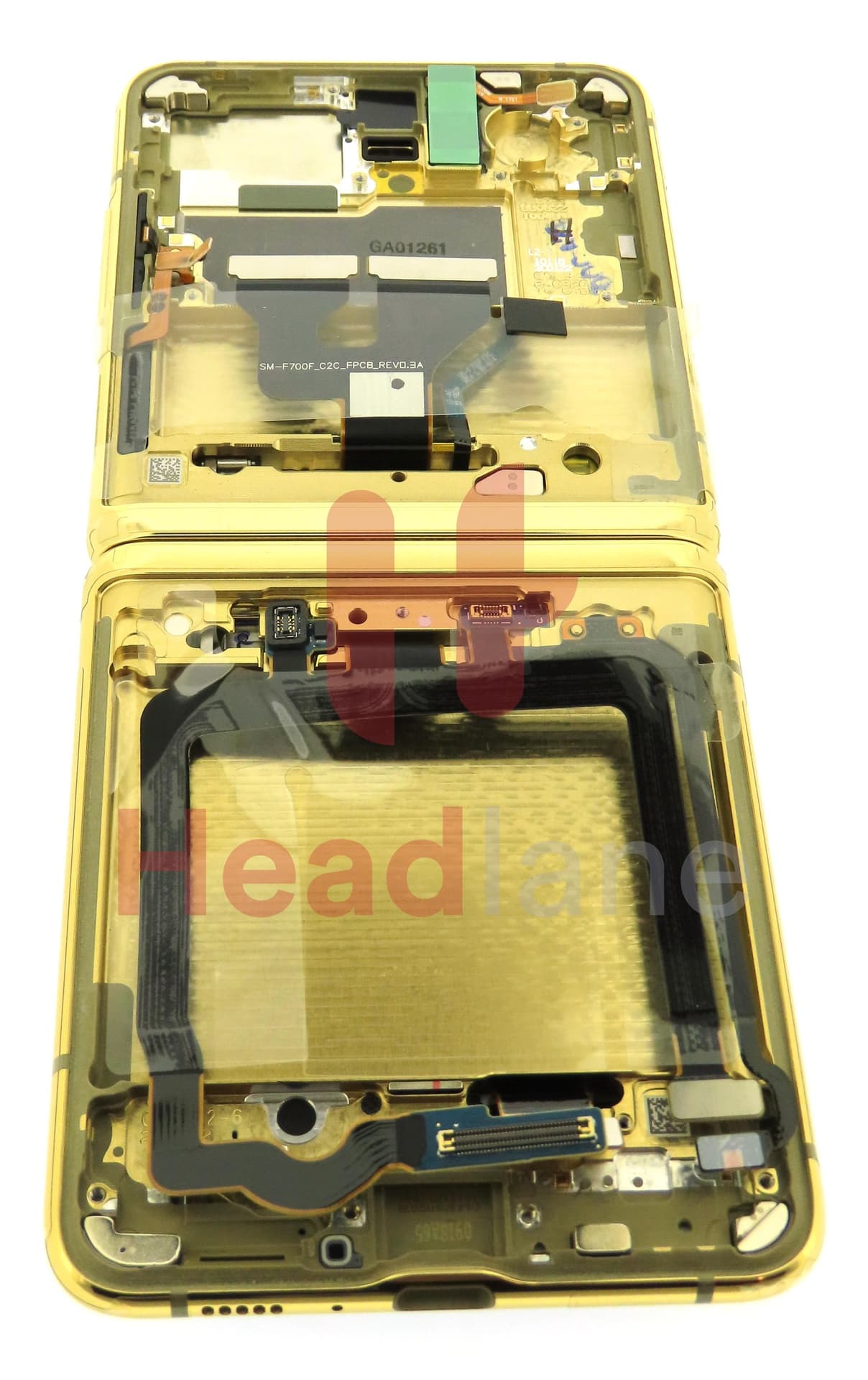 Samsung SM-F700 Galaxy Z Flip LCD Display / Screen + Touch - Gold (No Camera) - view 2
