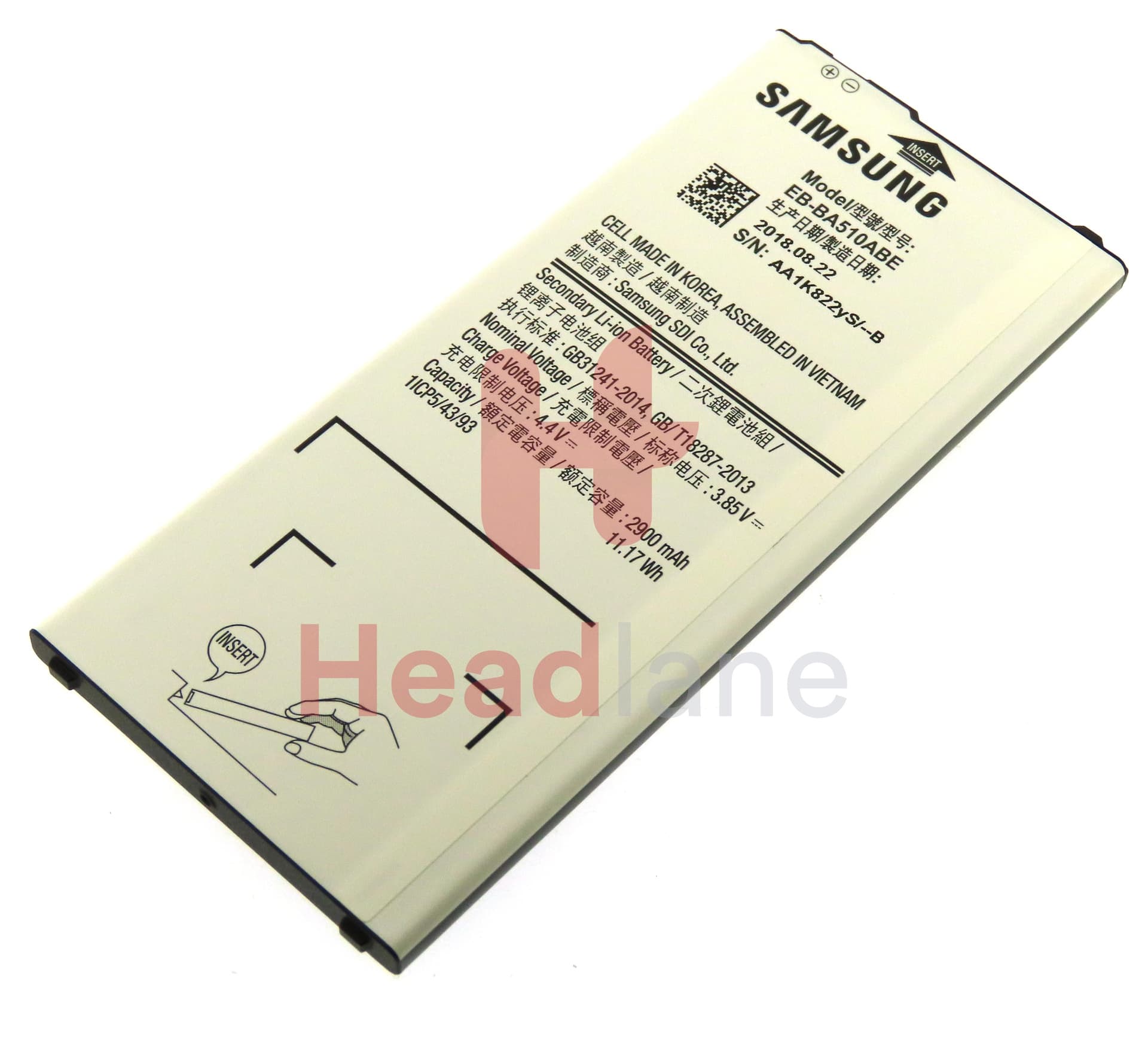 Samsung SM-A510 Galaxy A5 (2016) 2900mAh EB-BA510ABE Battery (No Box / Service Pack) - view 2