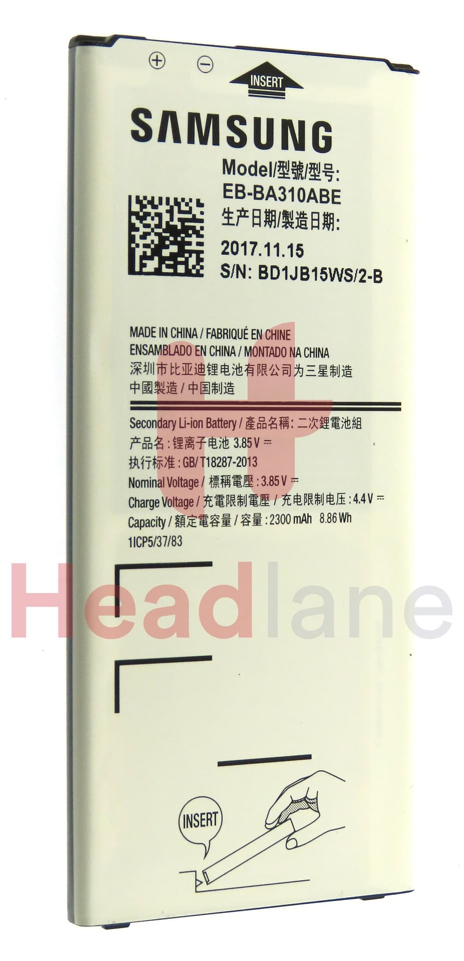 Samsung SM-A310 Galaxy A3 (2016) EB-BA310ABE Battery 2300mAh (No Box / Service Pack) - view 2