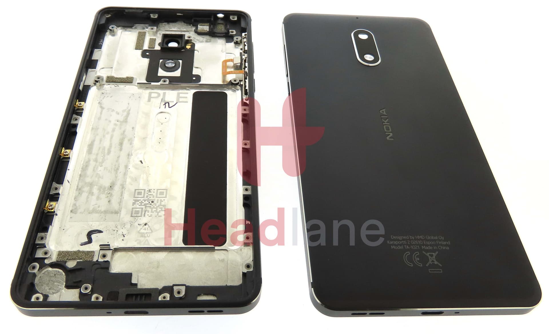 Nokia 6 TA-1021 Back / Battery Cover - Black - view 2