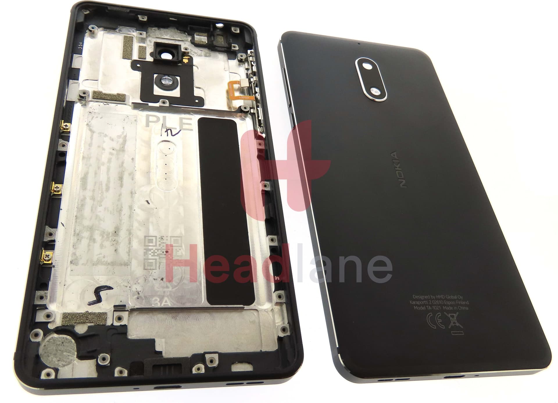 Nokia 6 TA-1021 Back / Battery Cover - Black - view 3