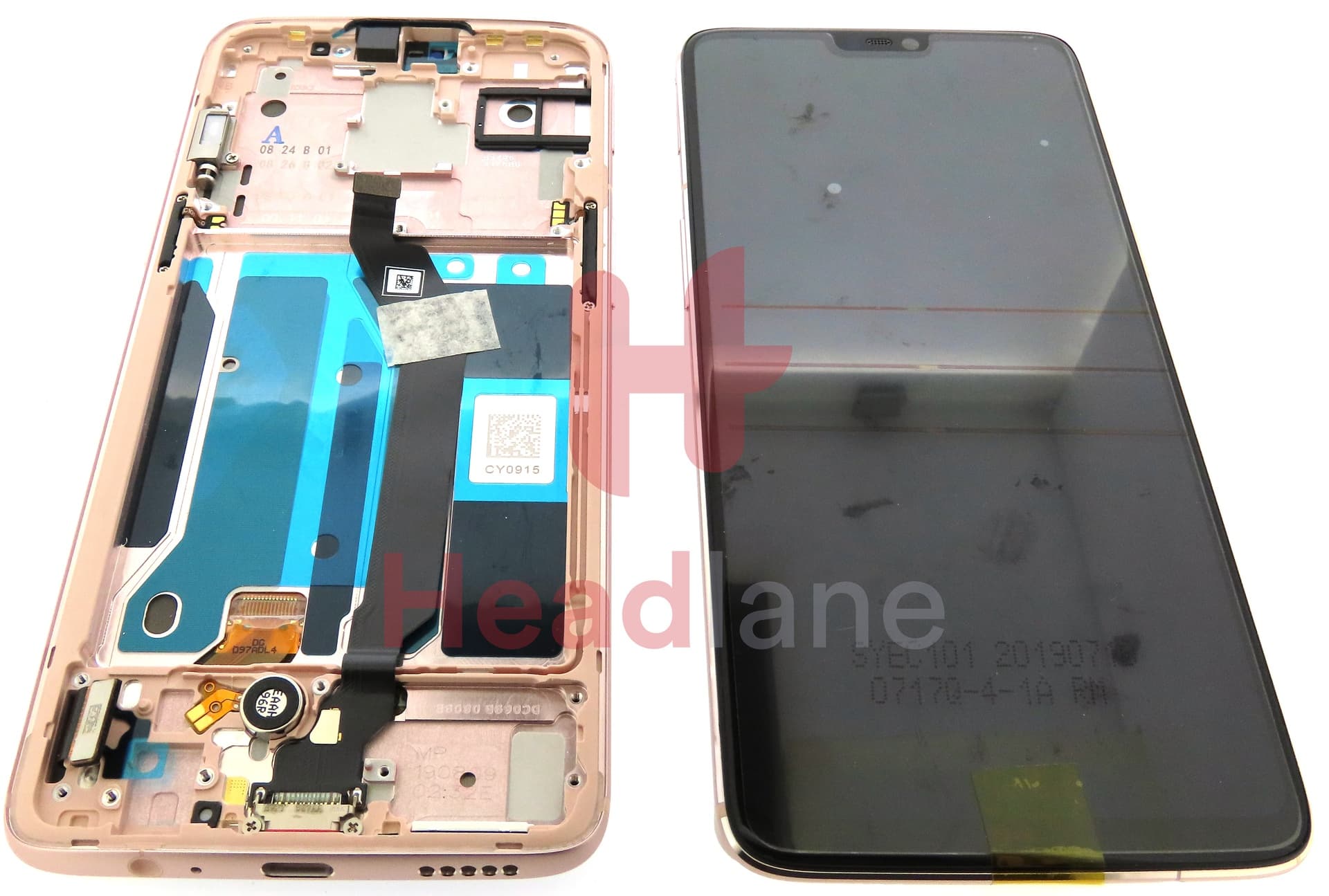 OnePlus 6 LCD Display / Screen  + Touch - Rose Gold - view 2