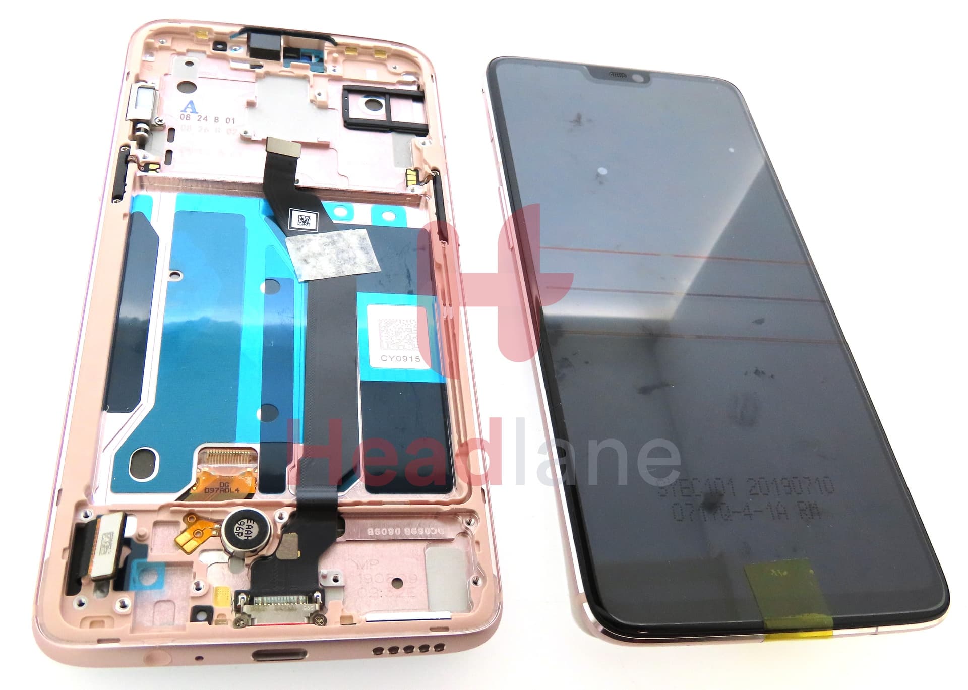 OnePlus 6 LCD Display / Screen  + Touch - Rose Gold - view 3