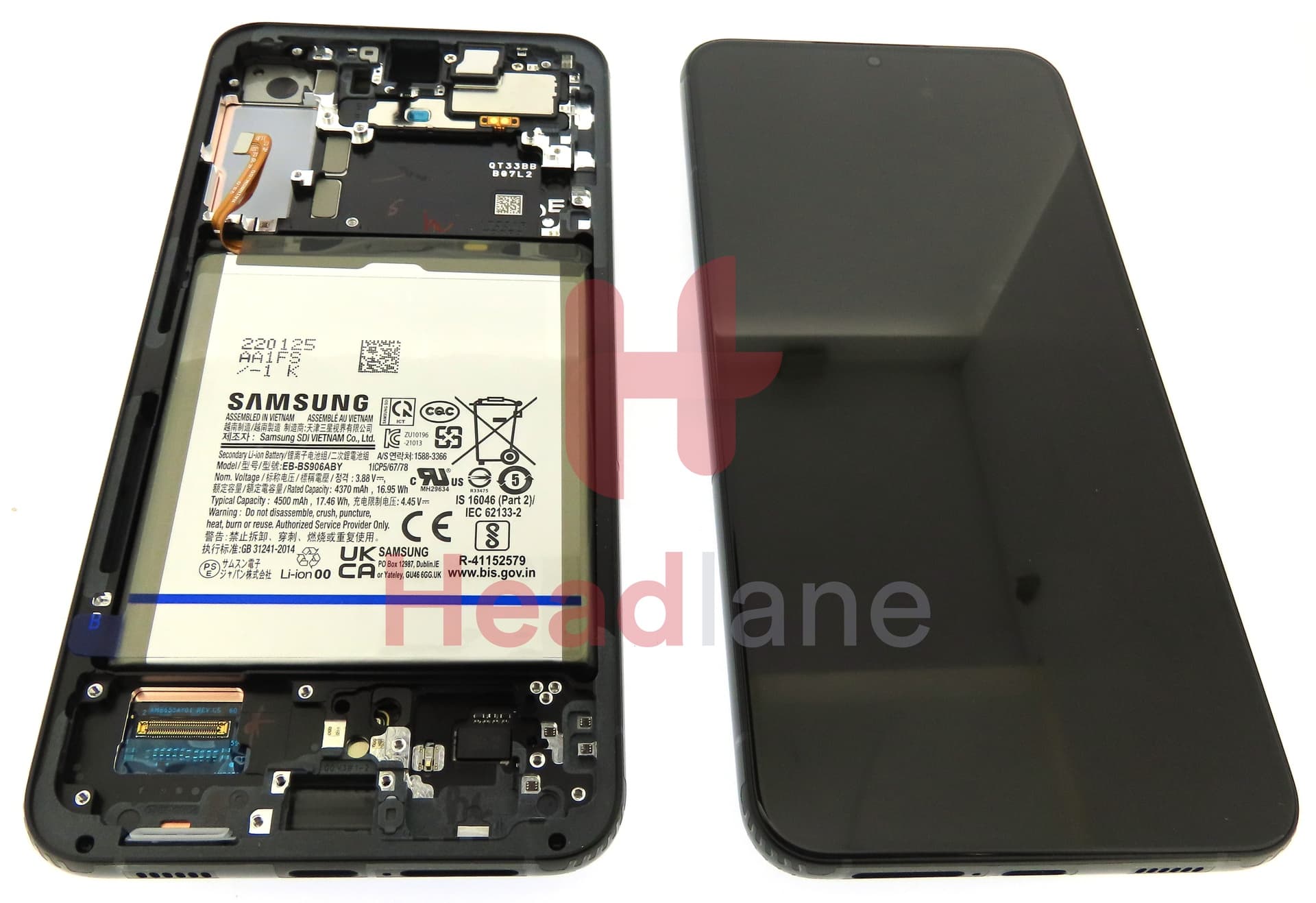 Samsung SM-S906 Galaxy S22+ / Plus LCD Display / Screen + Touch + Battery - Graphite - view 3