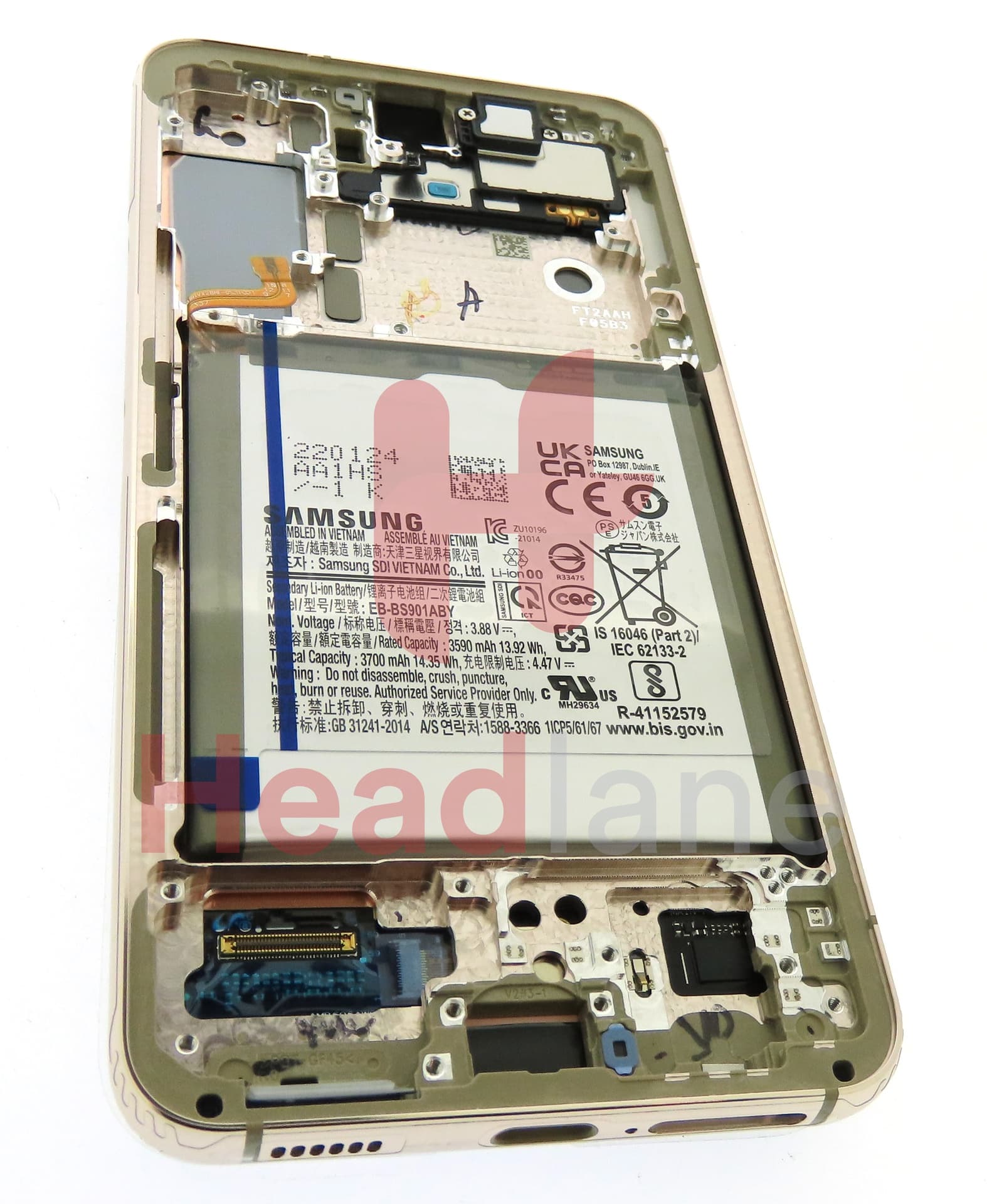 Samsung SM-S901 Galaxy S22 LCD Display / Screen + Touch + Battery - Violet - view 2