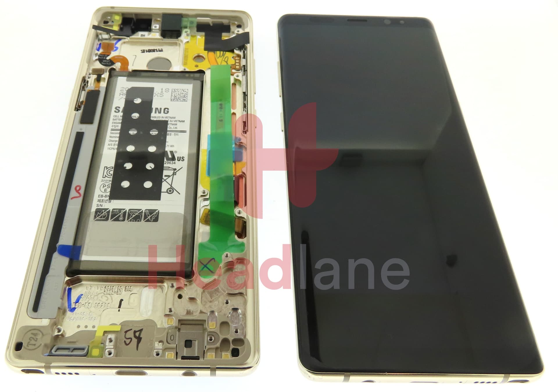 Samsung SM-N950 Galaxy Note 8 LCD Display / Screen + Touch + Battery - Gold - view 2