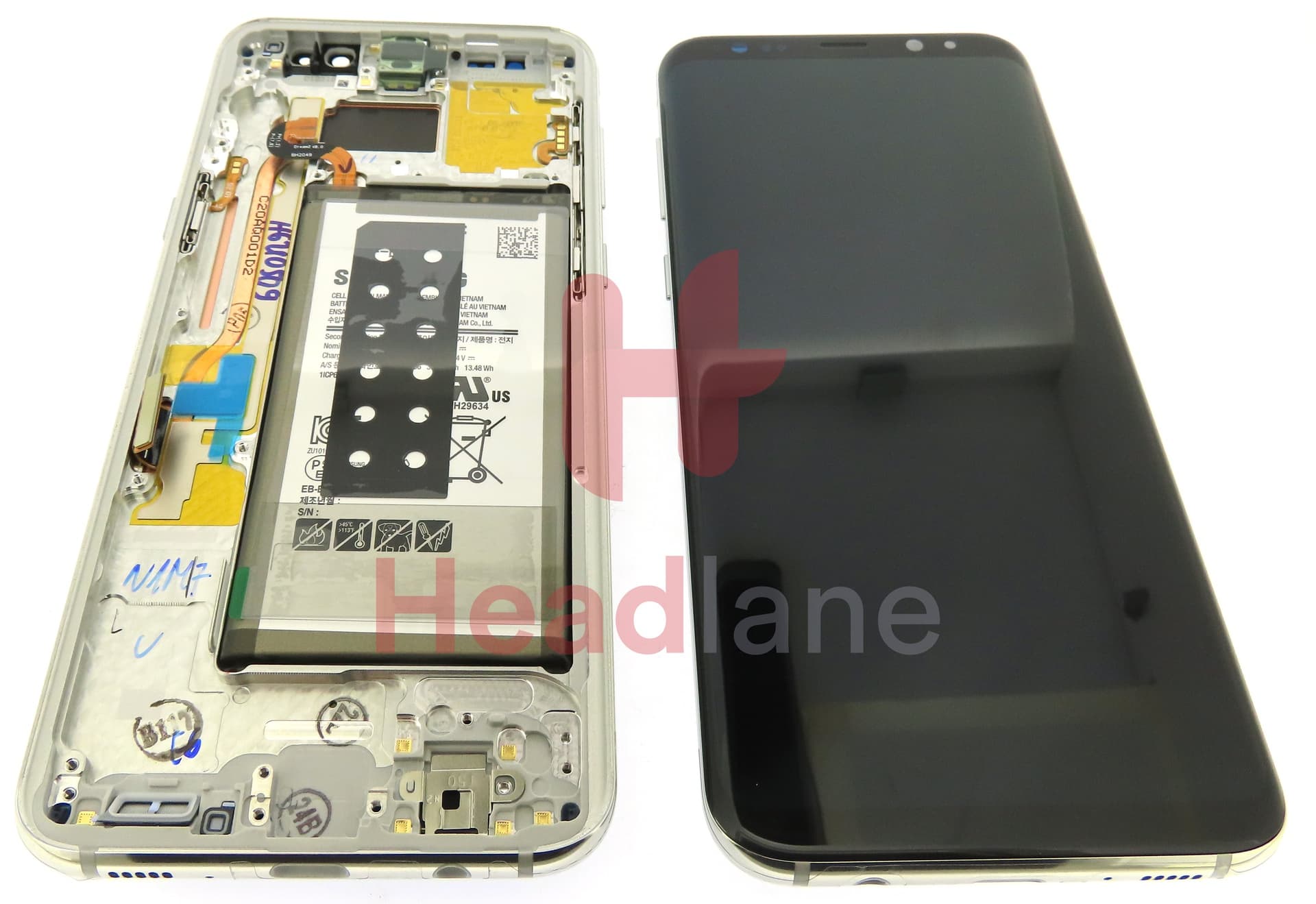 Samsung SM-G955 Galaxy S8+ LCD Display / Screen + Touch + Battery - Silver - view 3