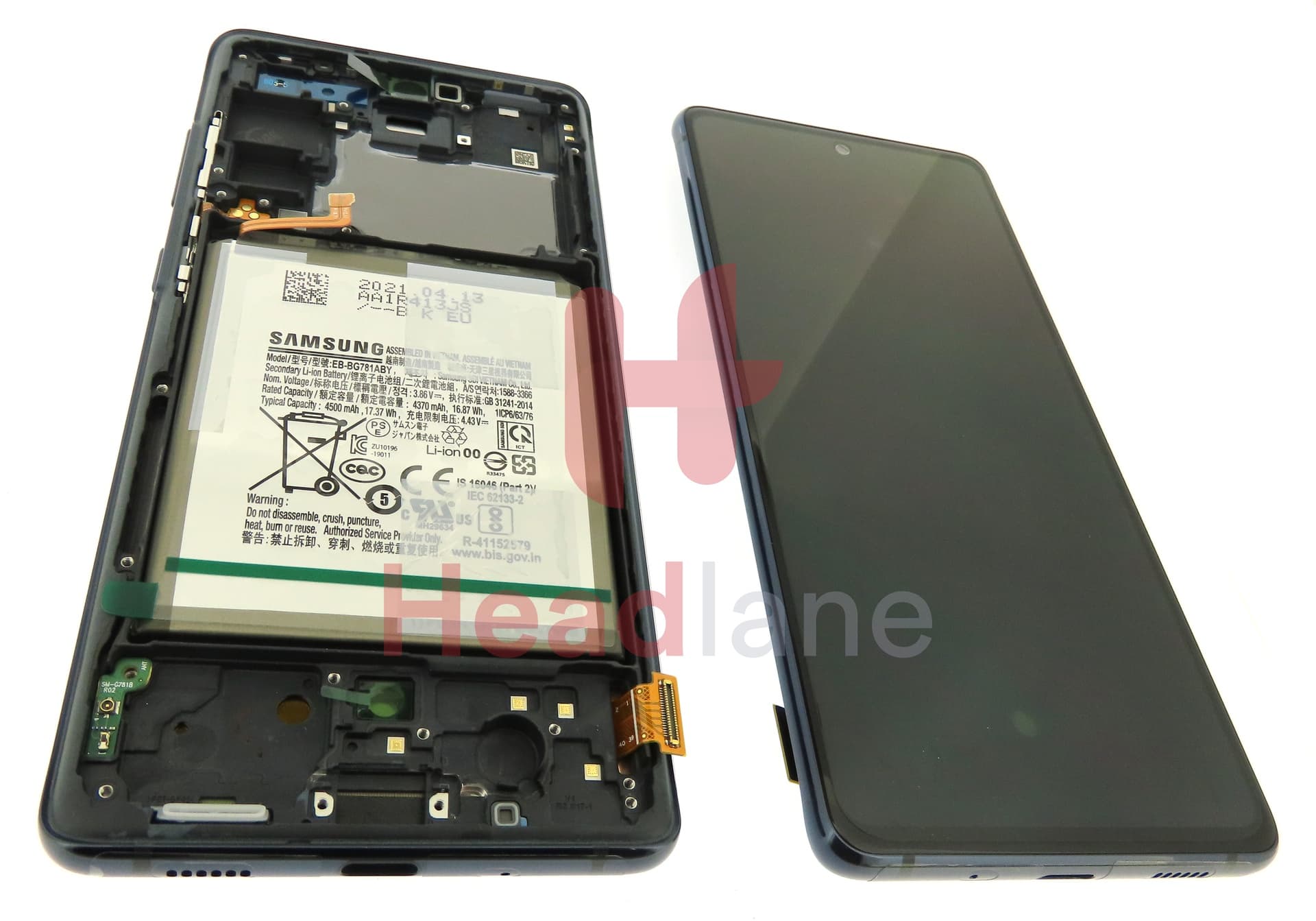 Samsung SM-G781 Galaxy S20 FE 5G LCD Display / Screen + Touch + Battery - Cloud Navy - view 2