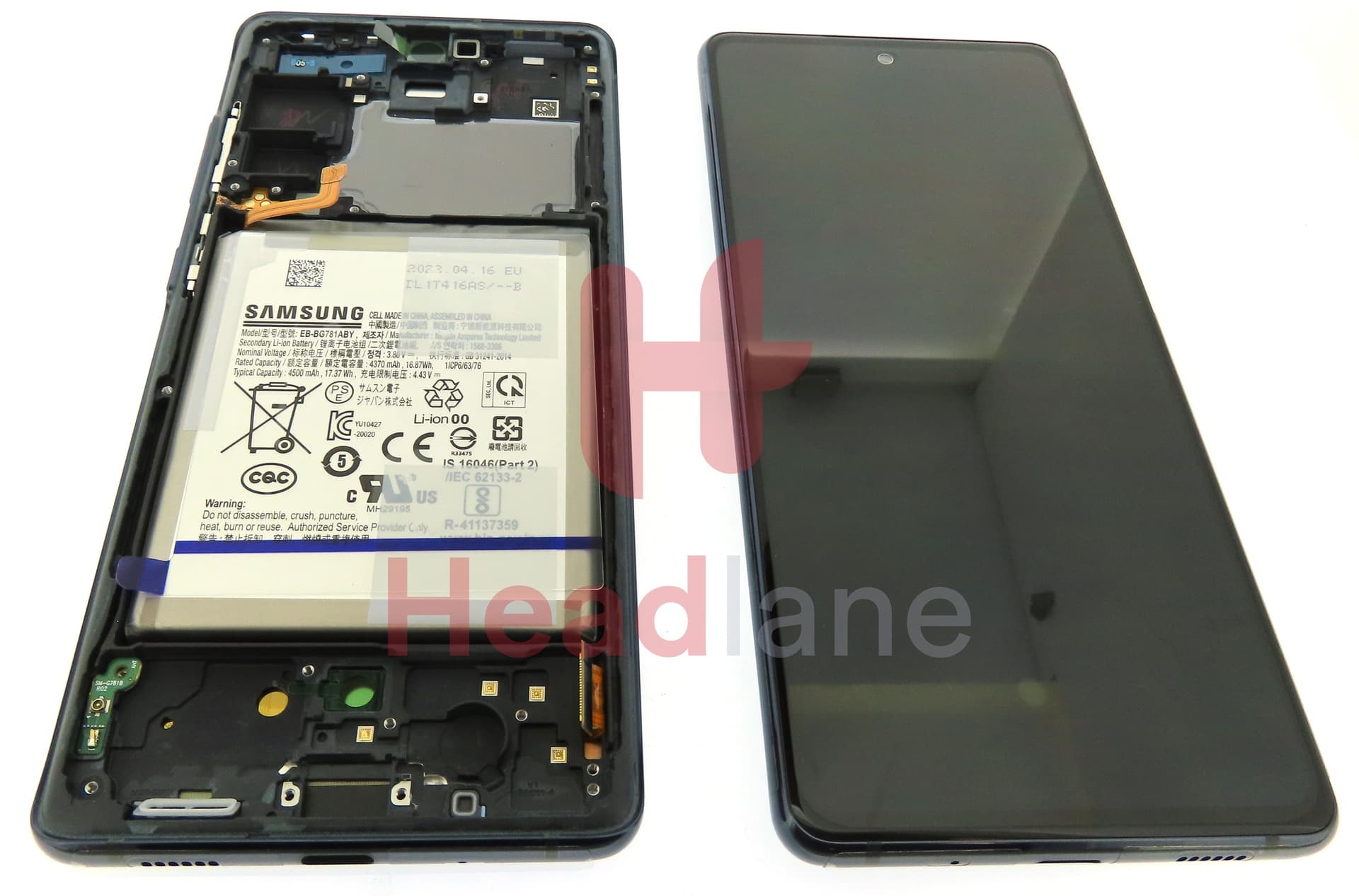 Samsung SM-G781 Galaxy S20 FE 5G LCD Display / Screen + Touch + Battery - Cloud Navy - view 3