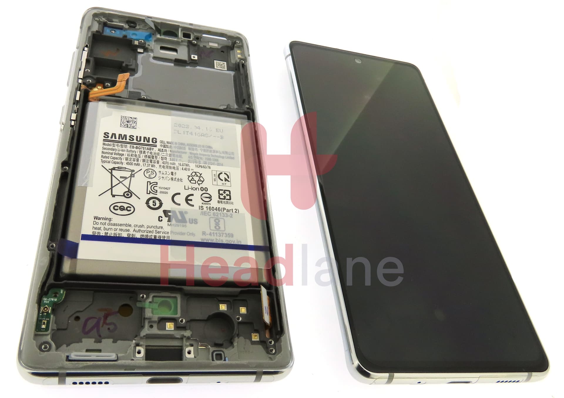 Samsung SM-G781 Galaxy S20 FE 5G LCD Display / Screen + Touch + Battery - Cloud White - view 2