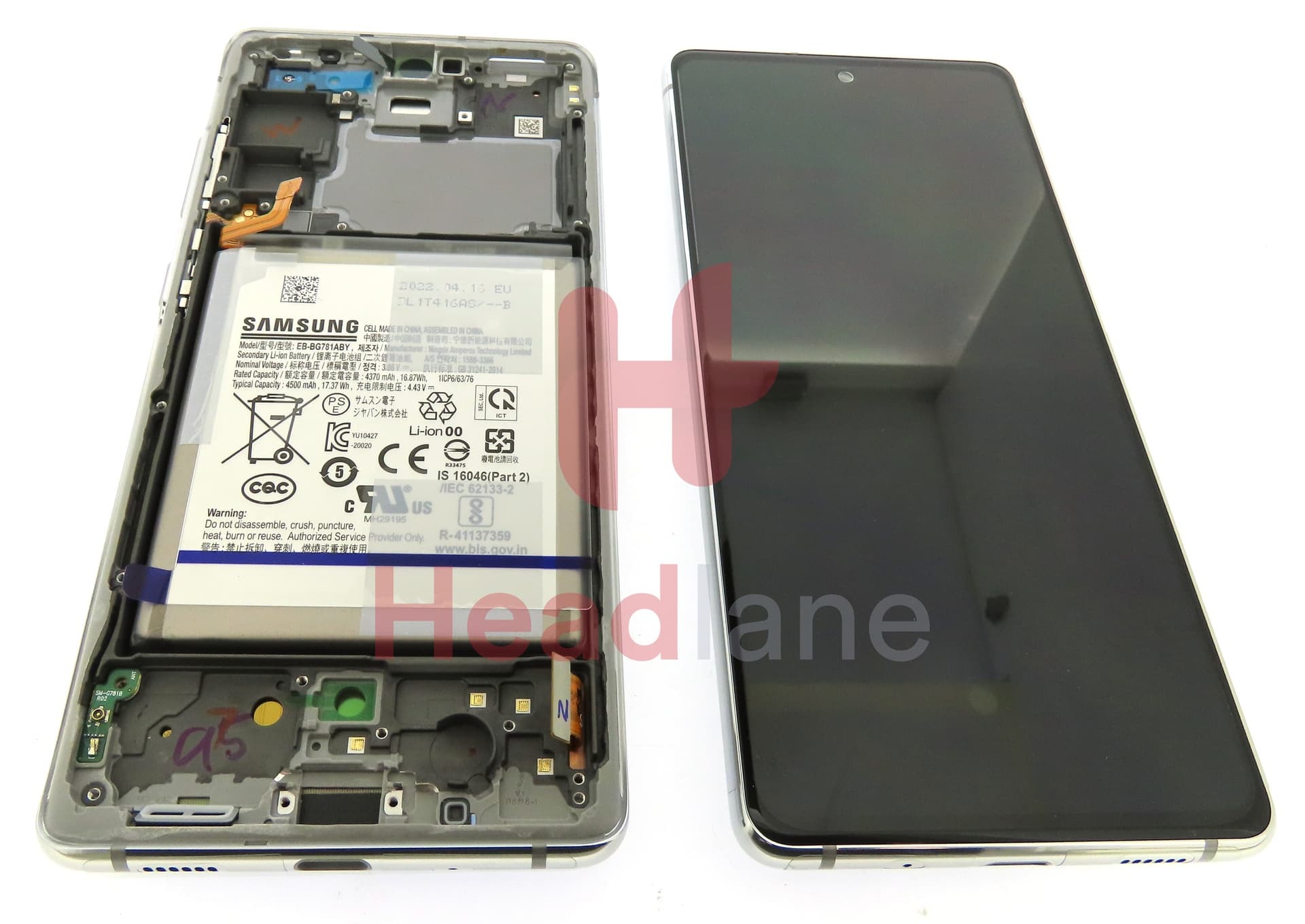 Samsung SM-G781 Galaxy S20 FE 5G LCD Display / Screen + Touch + Battery - Cloud White - view 3