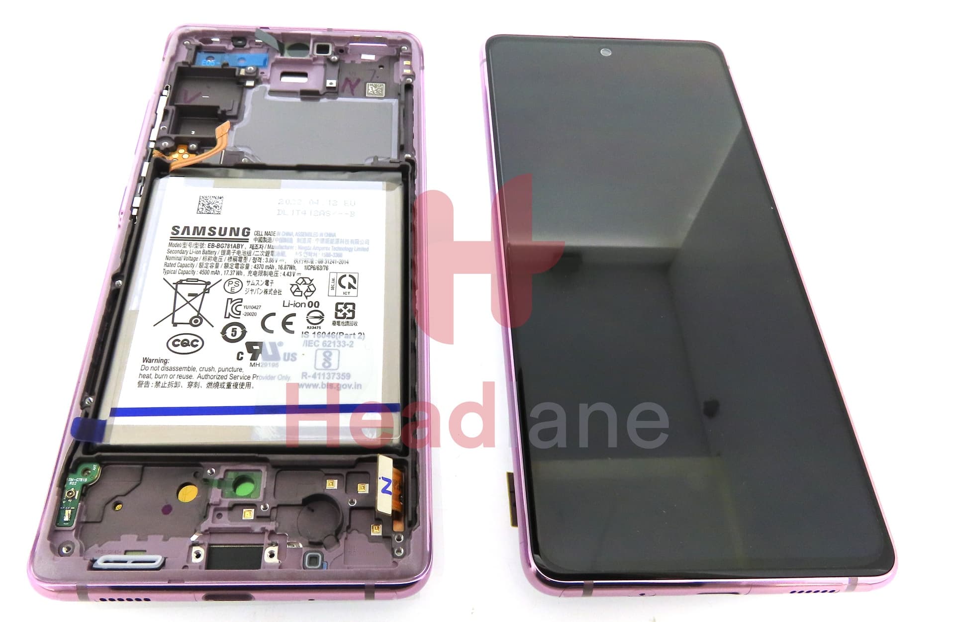 Samsung SM-G781 Galaxy S20 FE 5G LCD Display / Screen + Touch + Battery - Cloud Lavender - view 3