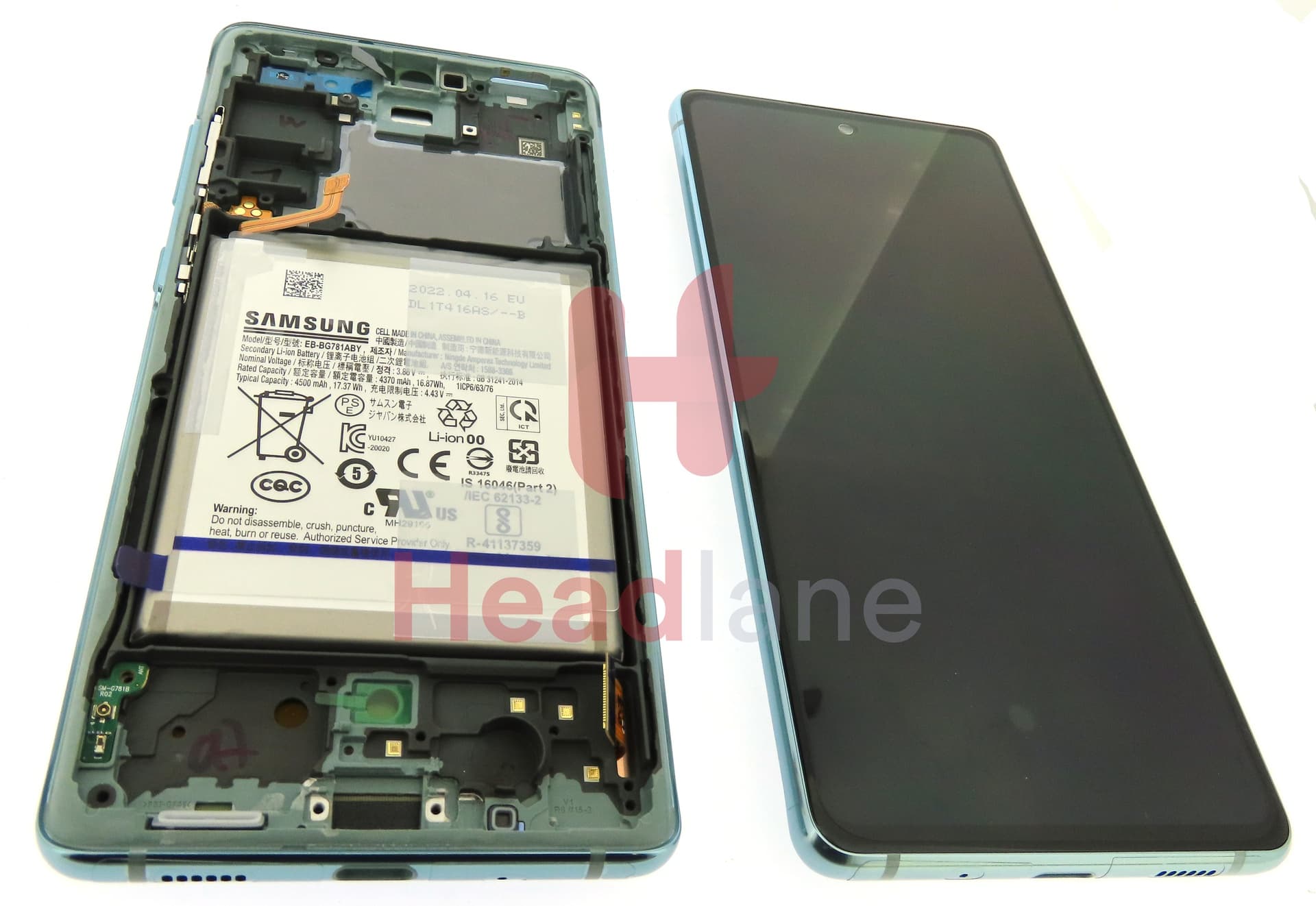 Samsung SM-G781 Galaxy S20 FE 5G LCD Display / Screen + Touch + Battery - Cloud Mint - view 2