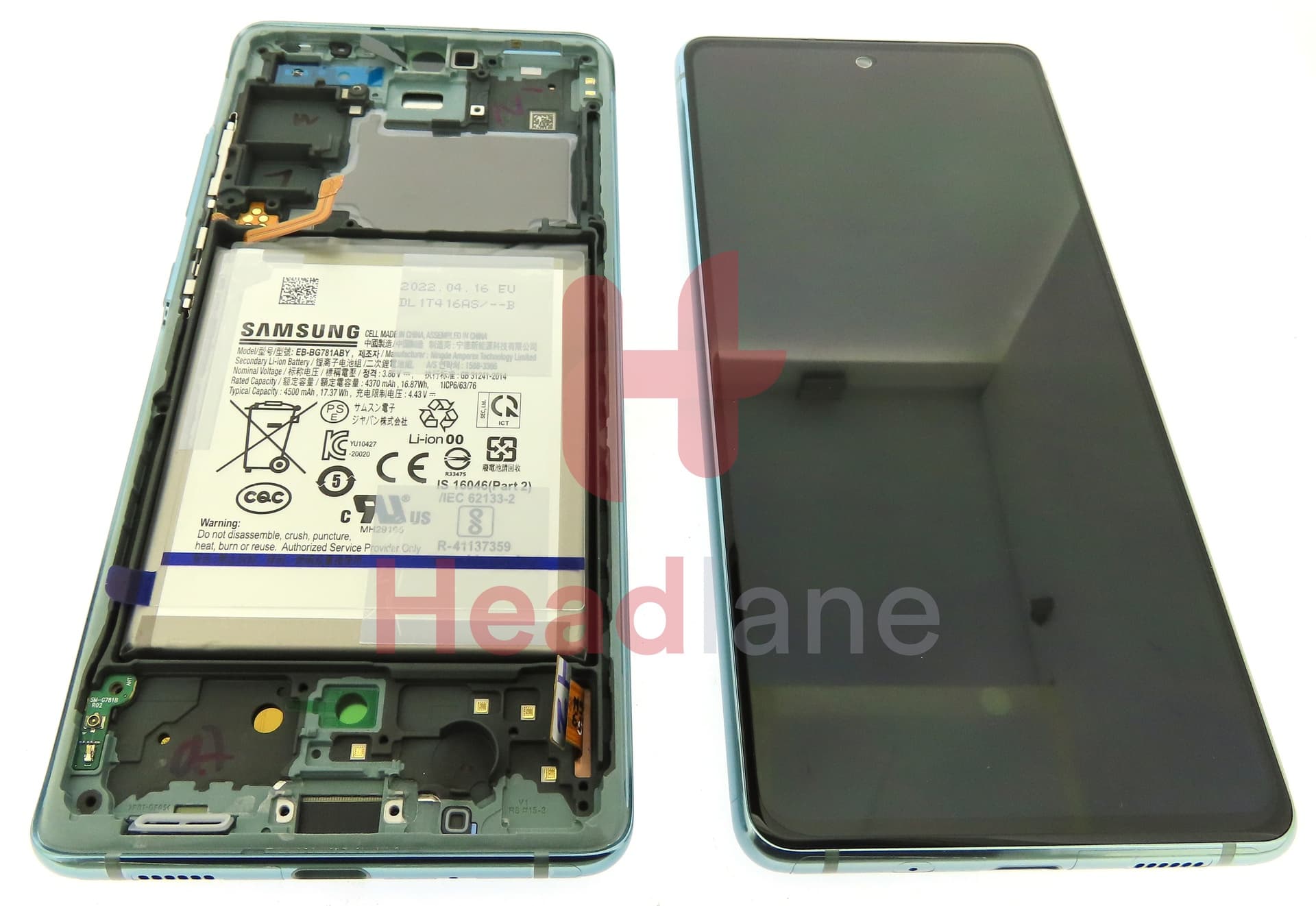 Samsung SM-G781 Galaxy S20 FE 5G LCD Display / Screen + Touch + Battery - Cloud Mint - view 3