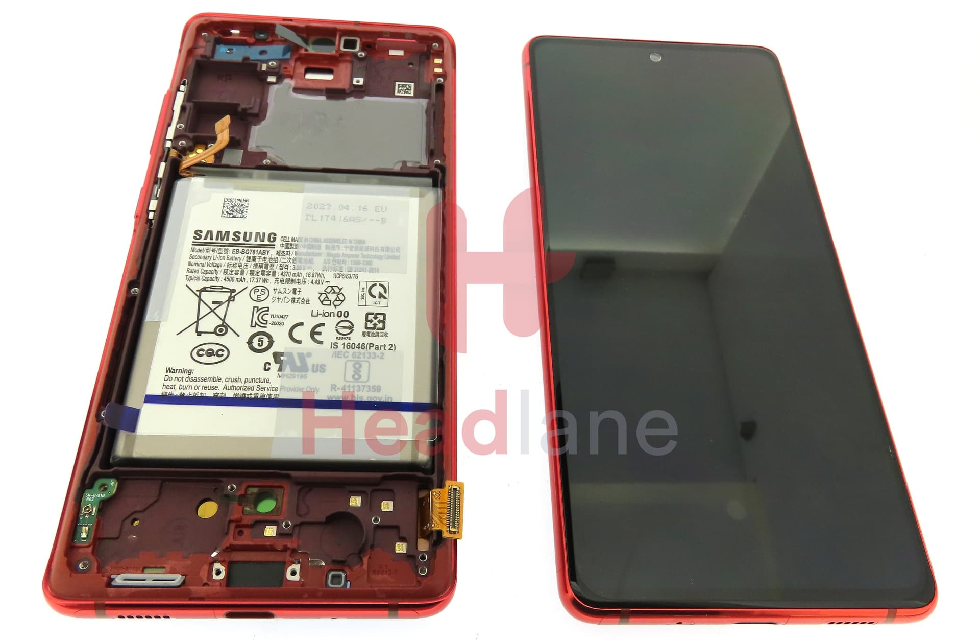 Samsung SM-G781 Galaxy S20 FE 5G LCD Display / Screen + Touch + Battery - Cloud Red - view 3