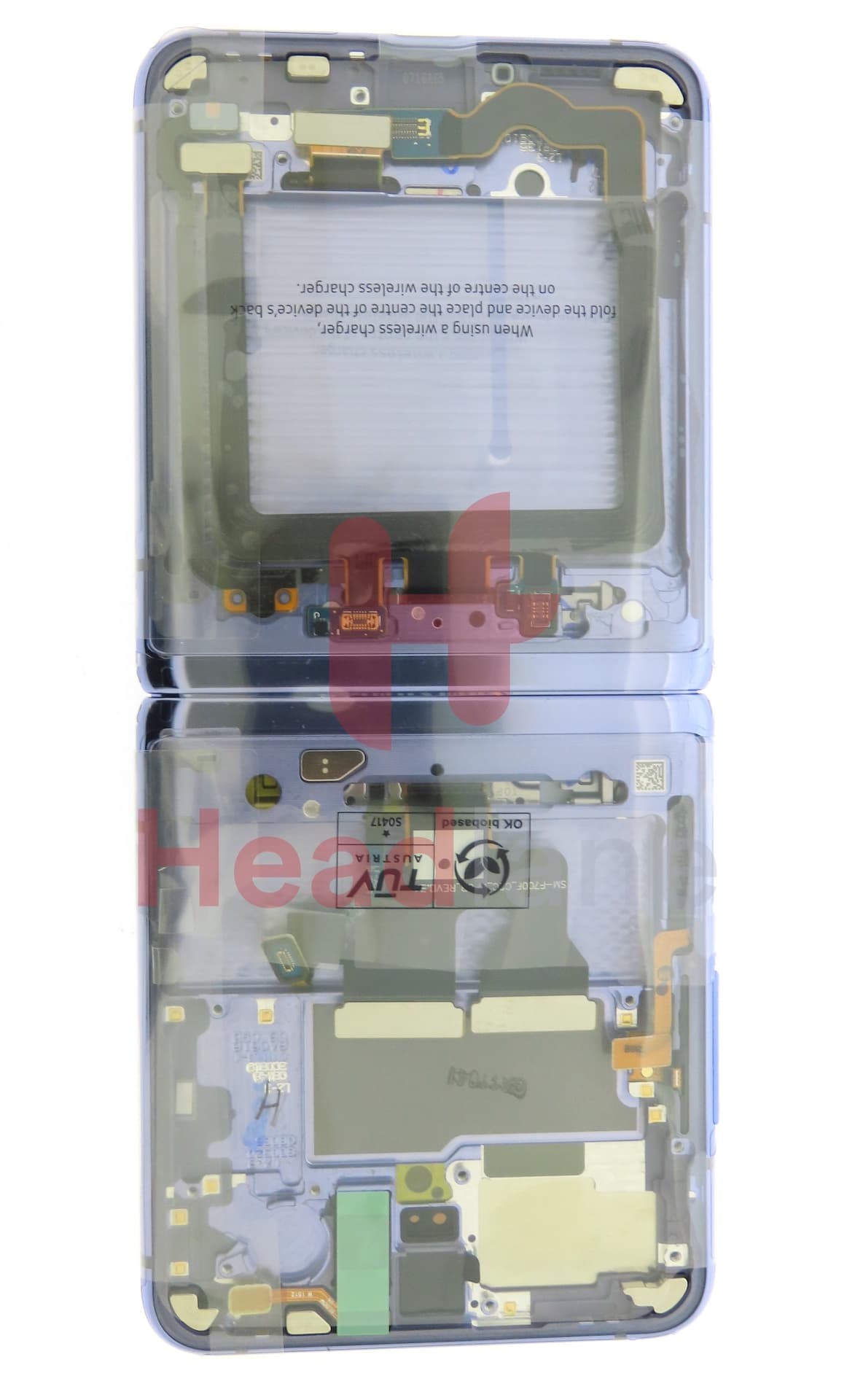 Samsung SM-F700 Galaxy Z Flip LCD Display / Screen + Touch - Purple (No Camera) - view 3