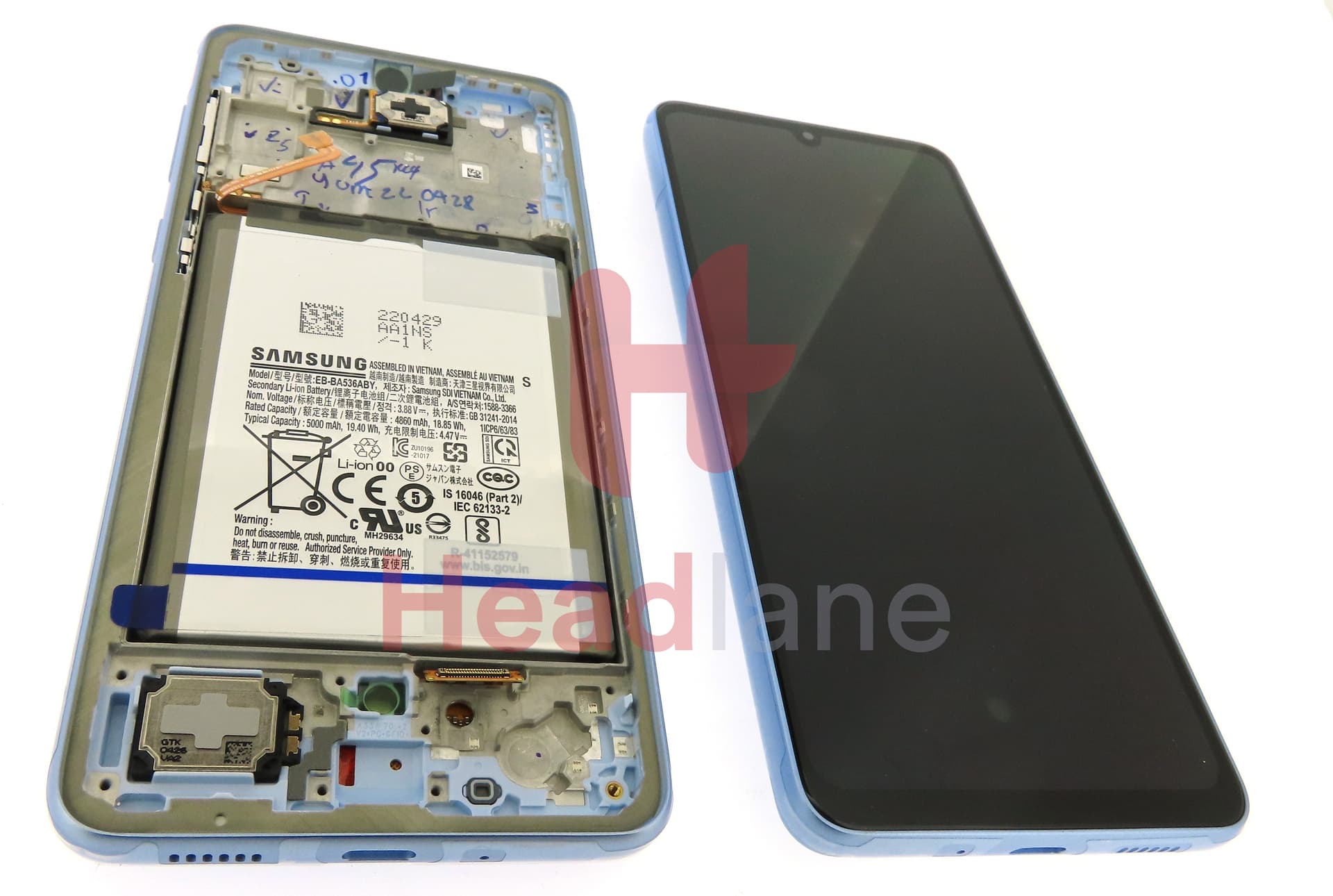 Samsung SM-A336 Galaxy A33 5G LCD Display / Screen + Touch + Battery - Blue - view 2