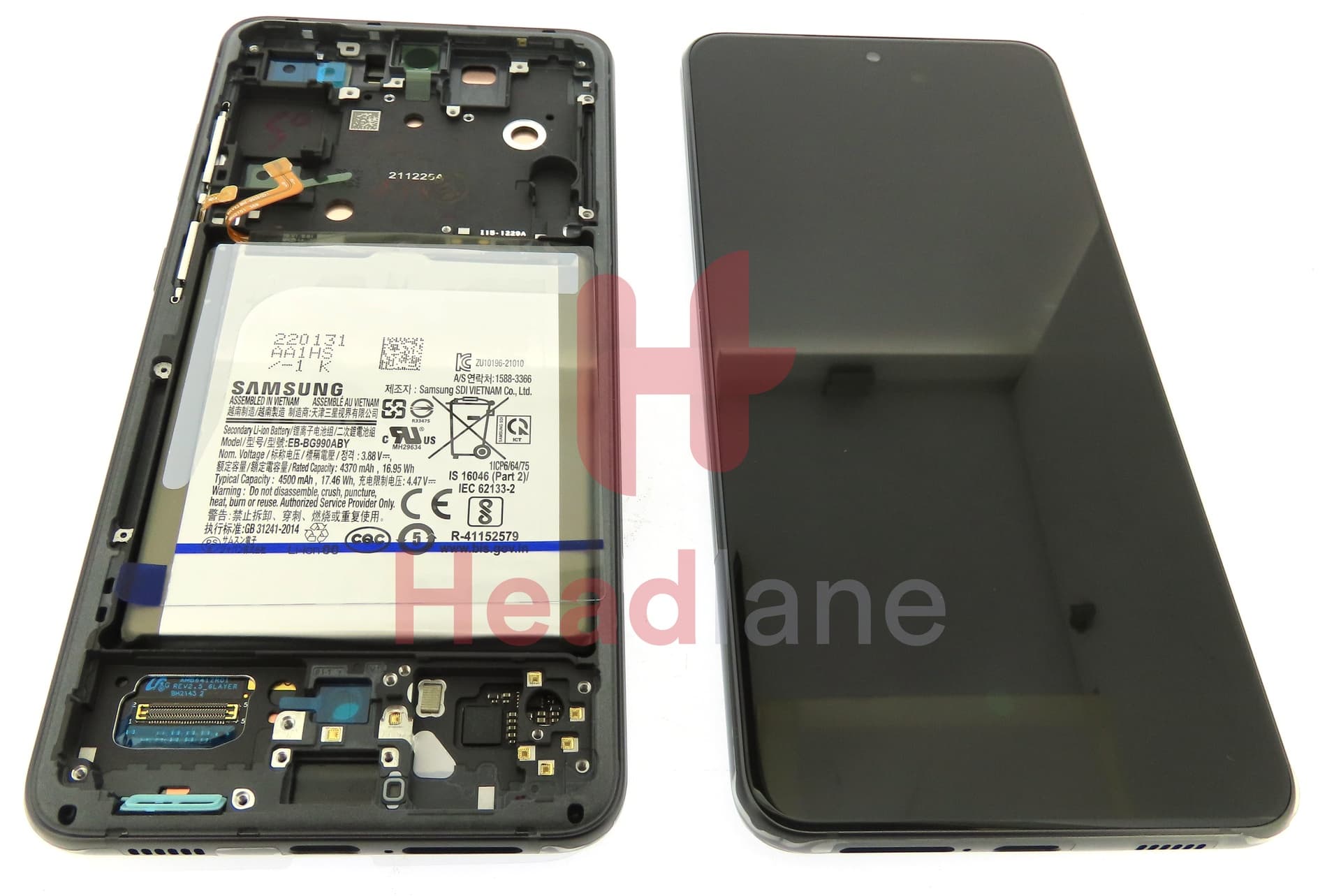 Samsung SM-G990 Galaxy S21 FE LCD Display / Screen + Touch + Battery - Grey - view 2