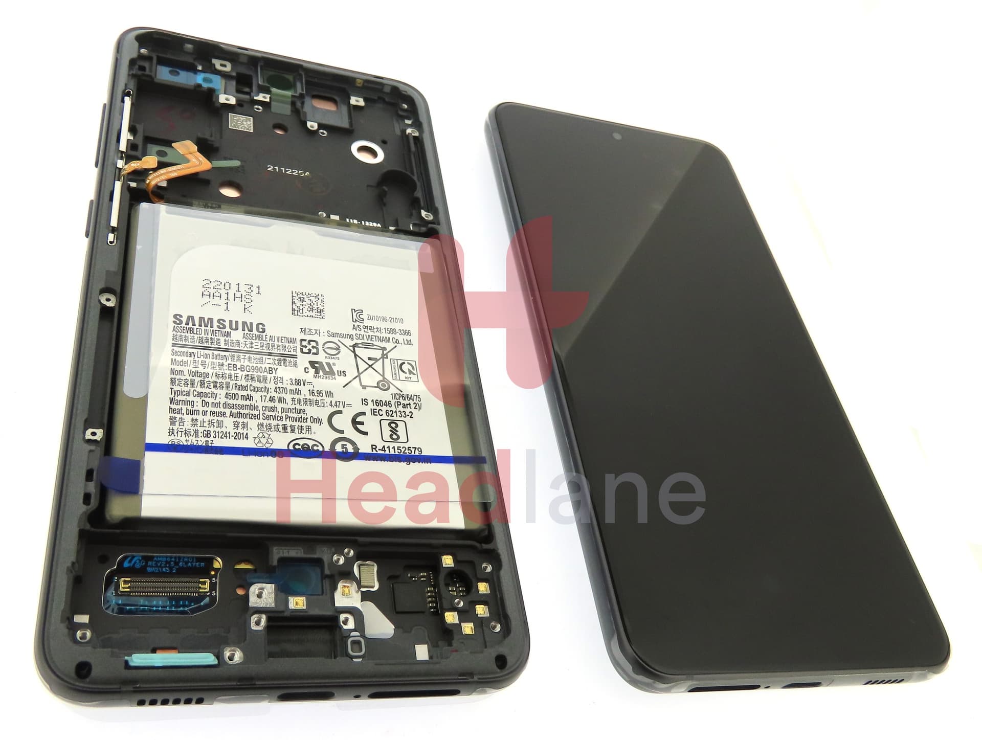 Samsung SM-G990 Galaxy S21 FE LCD Display / Screen + Touch + Battery - Grey - view 3