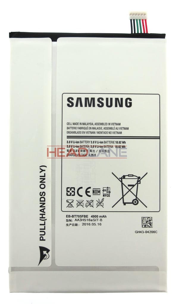 Samsung SM-T700 / SM-T705 Galaxy Tab S 8.4" 4900mAh Battery - GH43-04206C - Samsung Replacement Part