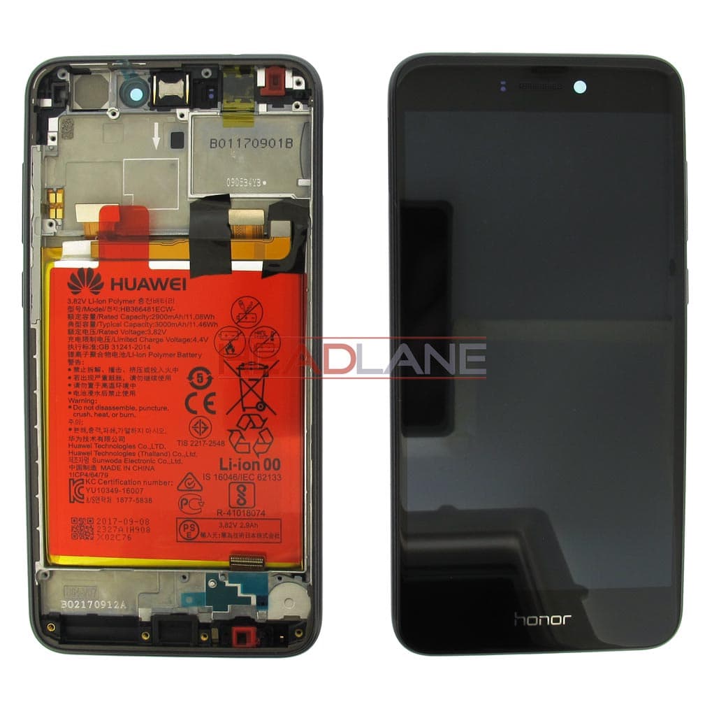 Huawei Honor 8 Lite LCD Display / Screen + Touch + Battery Assembly - Black - 02351DYM - Huawei Replacement Part