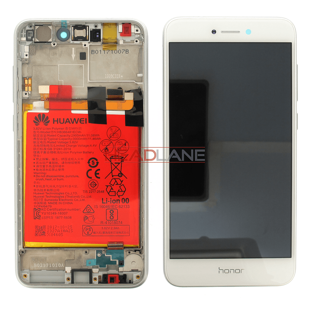 Huawei Honor 8 Lite LCD Display / Screen + Touch + Battery Assembly - White - 02351DYN - Huawei Replacement Part
