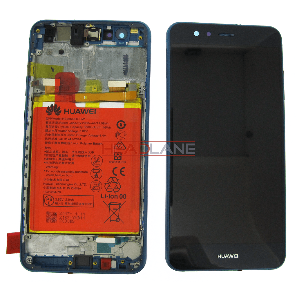 Huawei P10 Lite LCD Display / Screen + Touch + Battery Assembly - Blue - 02351FSL - Huawei Replacement Part