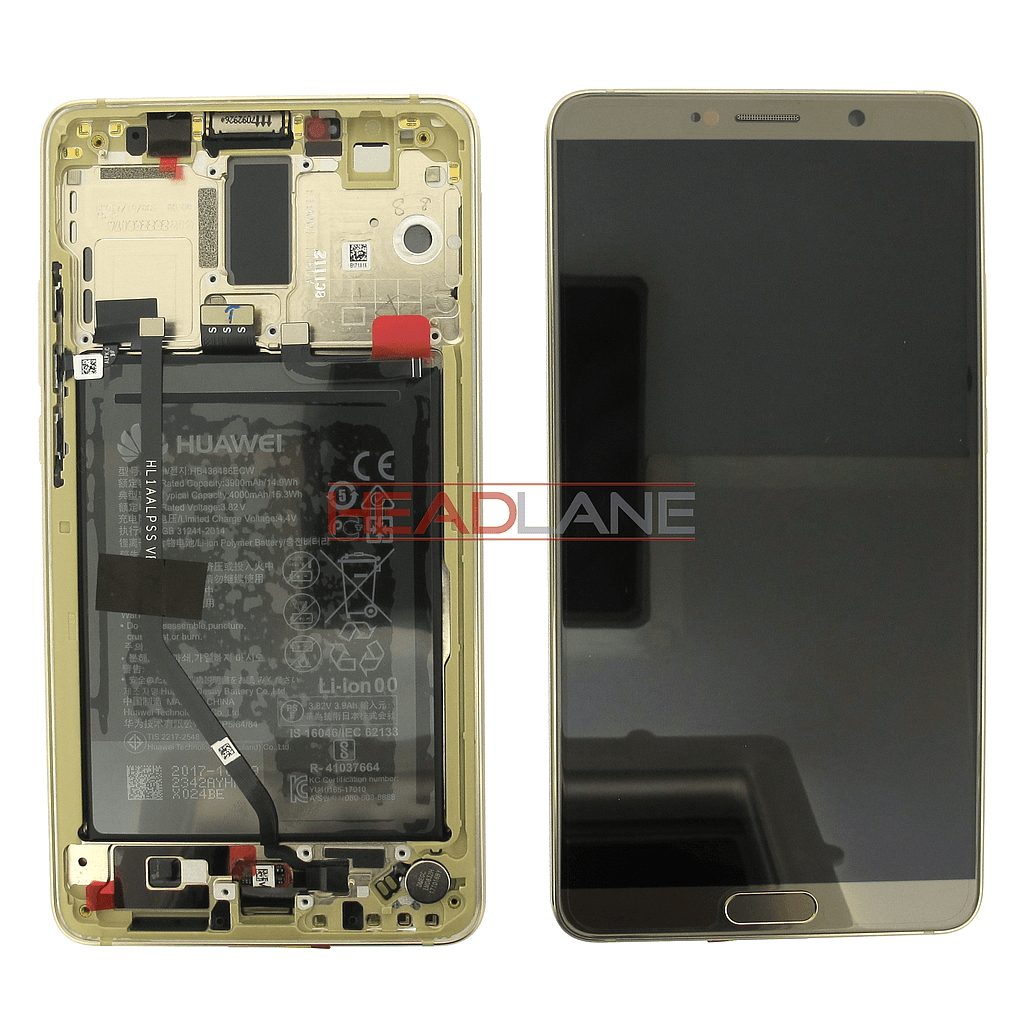 Huawei Mate 10 LCD Display / Screen + Touch + Battery Assembly - Brown - 02351PNS - Huawei Replacement Part