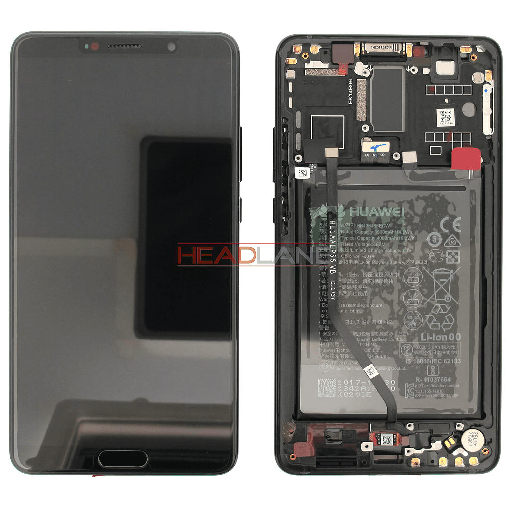 Huawei Mate 10 LCD Display / Screen + Touch + Battery Assembly - Black - 02351QAH - Huawei Replacement Part