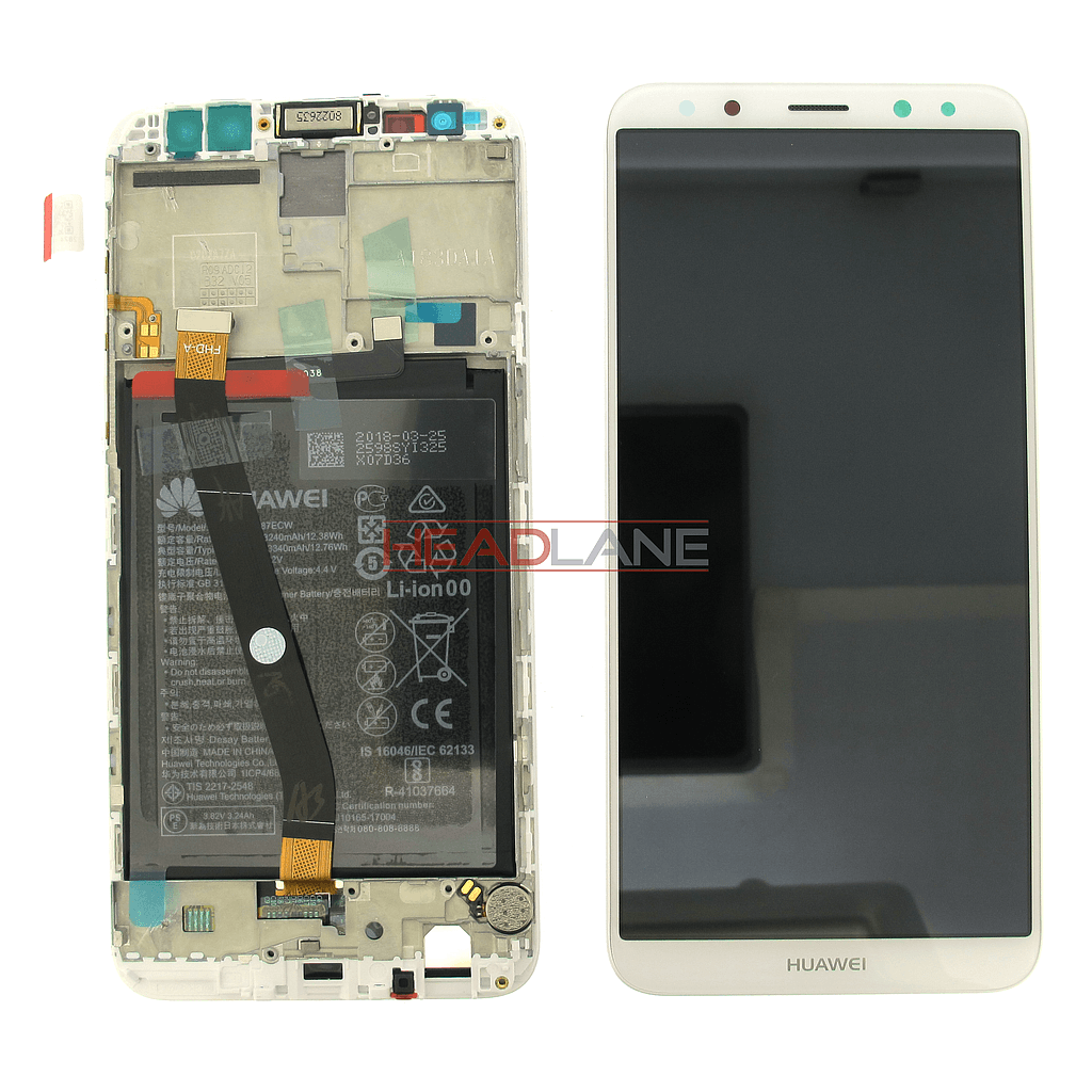 Huawei Mate 10 Lite LCD Display / Screen + Touch +Battery Assembly Gold/White - 02351QEY - Huawei Replacement Part