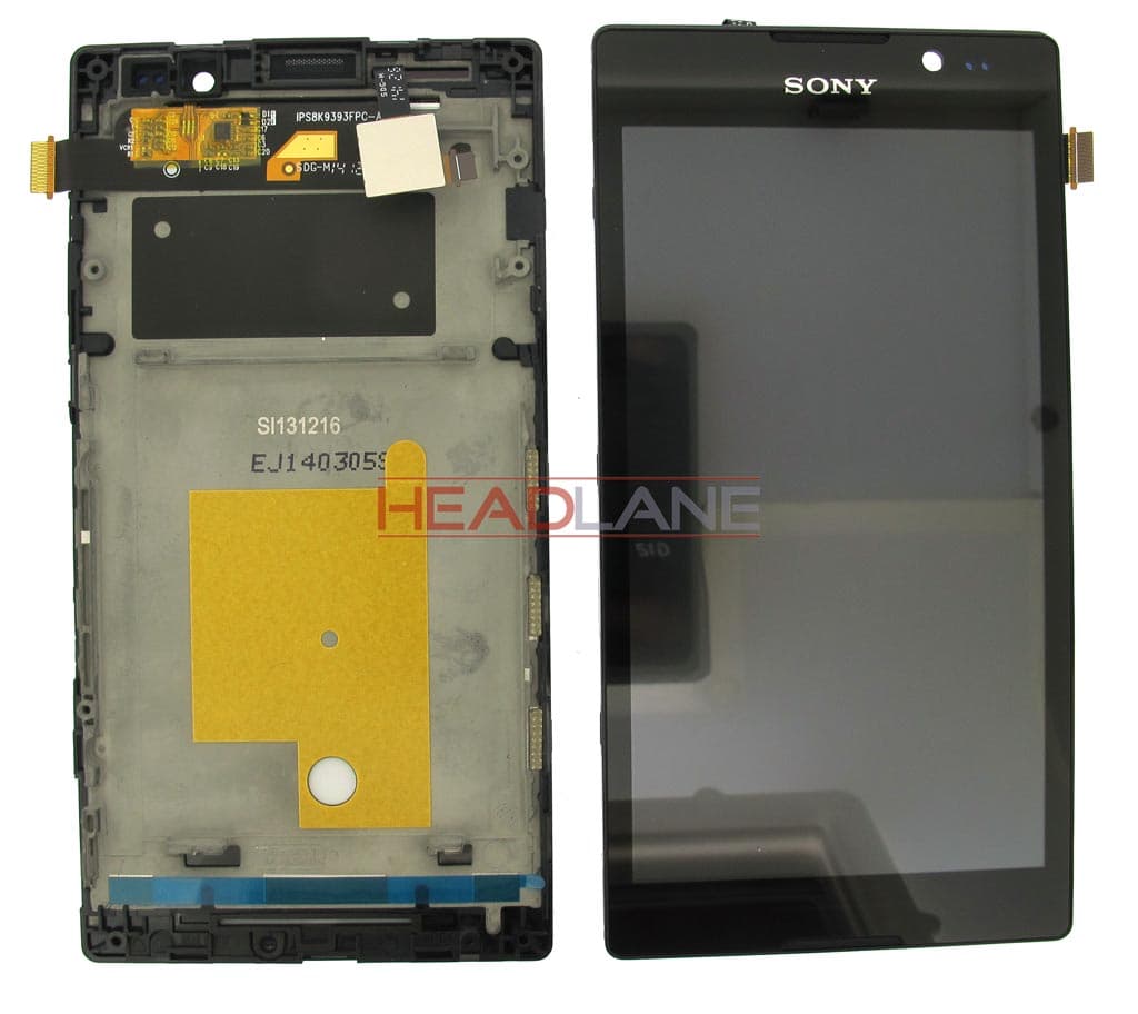 Sony C2305 Xperia C LCD Display / Screen + Touch - Black - A/8CS-58600-0003 - Sony Replacement Part