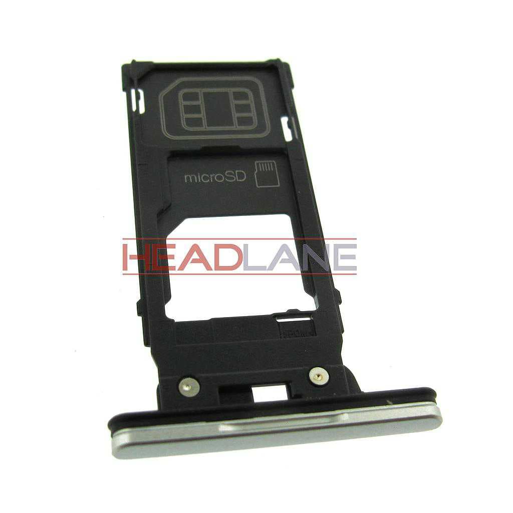 Sony H8266 Xperia XZ2 DUAL SIM Card Tray - White Silver - 1311-3778 - Sony Replacement Part