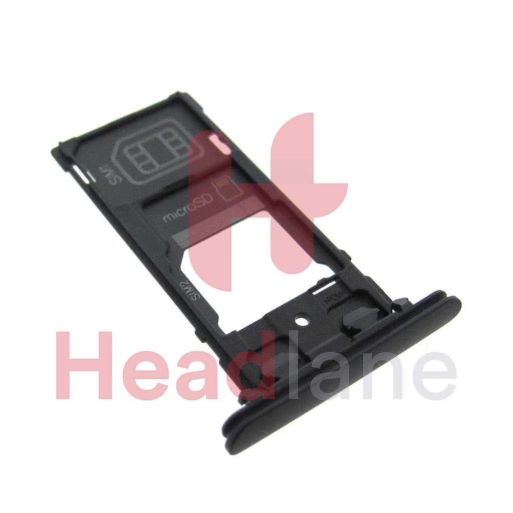 Sony H8324 Xperia XZ2 Compact DUAL SIM Card Tray - Black - 1313-0973 - Sony Replacement Part