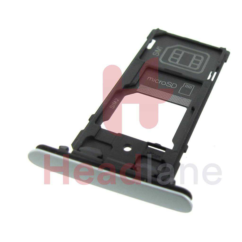 Sony H8324 Xperia XZ2 Compact DUAL SIM Card Tray - Silver - 1313-0974 - Sony Replacement Part
