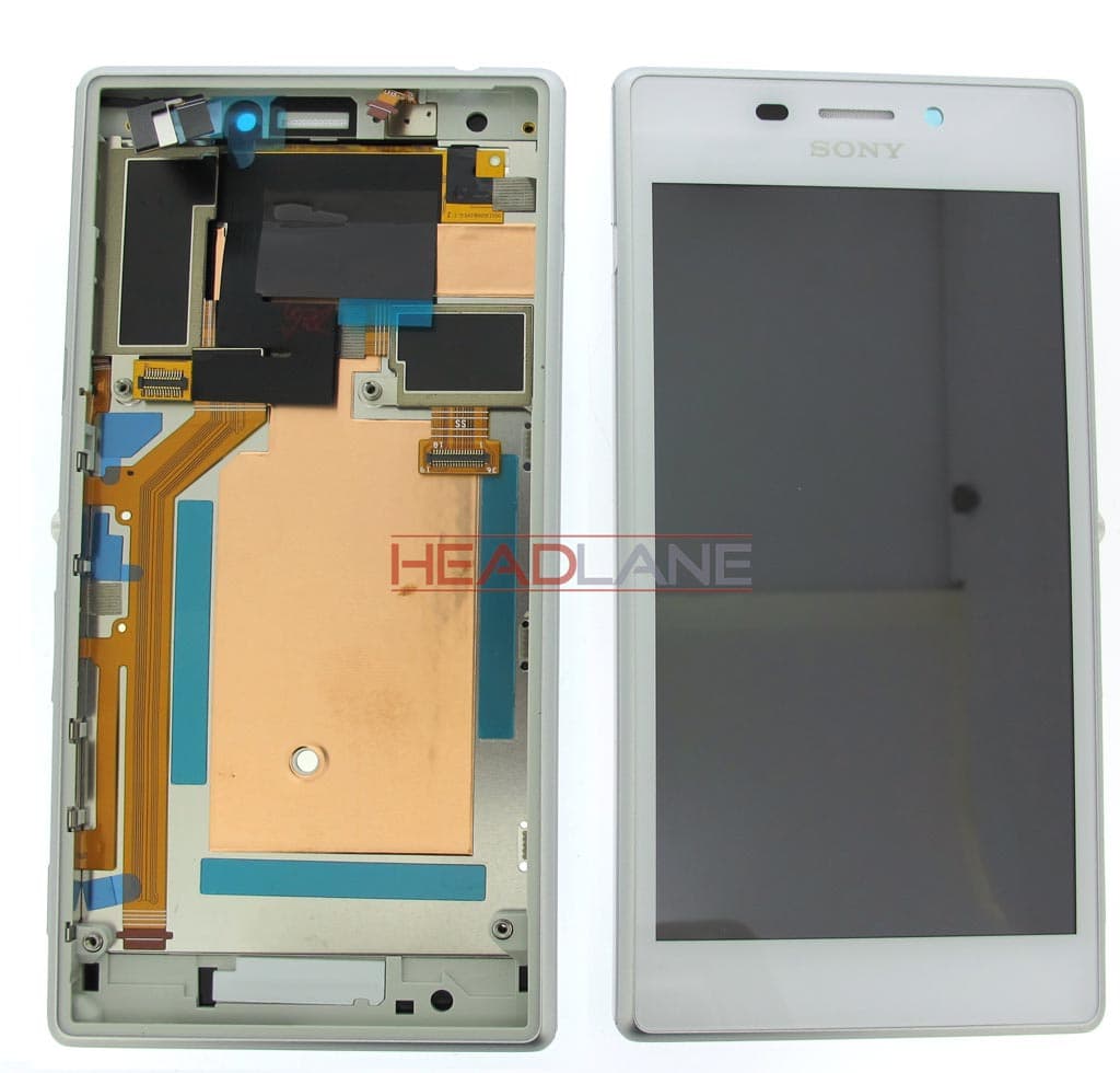 Sony D2305 / D2306 Xperia M2 LCD Display / Screen + Touch - White - 78P7120003N - Sony Replacement Part